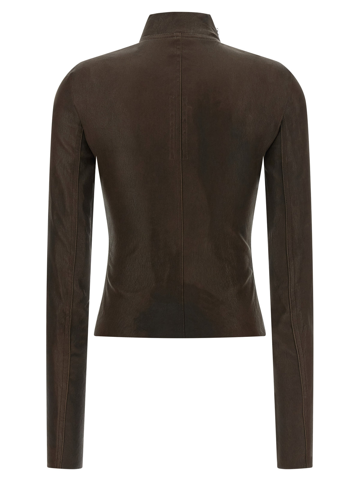 Rick Owens Brown Lamb Leather Leather Jacket