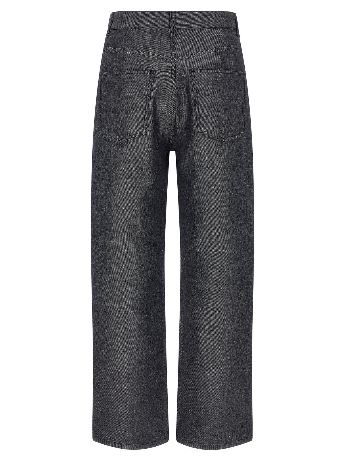 Fendi Gray Linen Straight-Leg Jeans