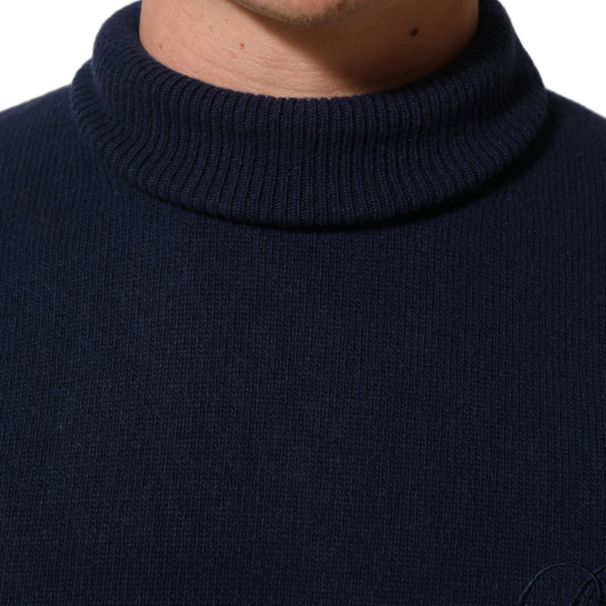 Dolce & Gabbana Blue Wool Knit Turtleneck Pullover Sweater