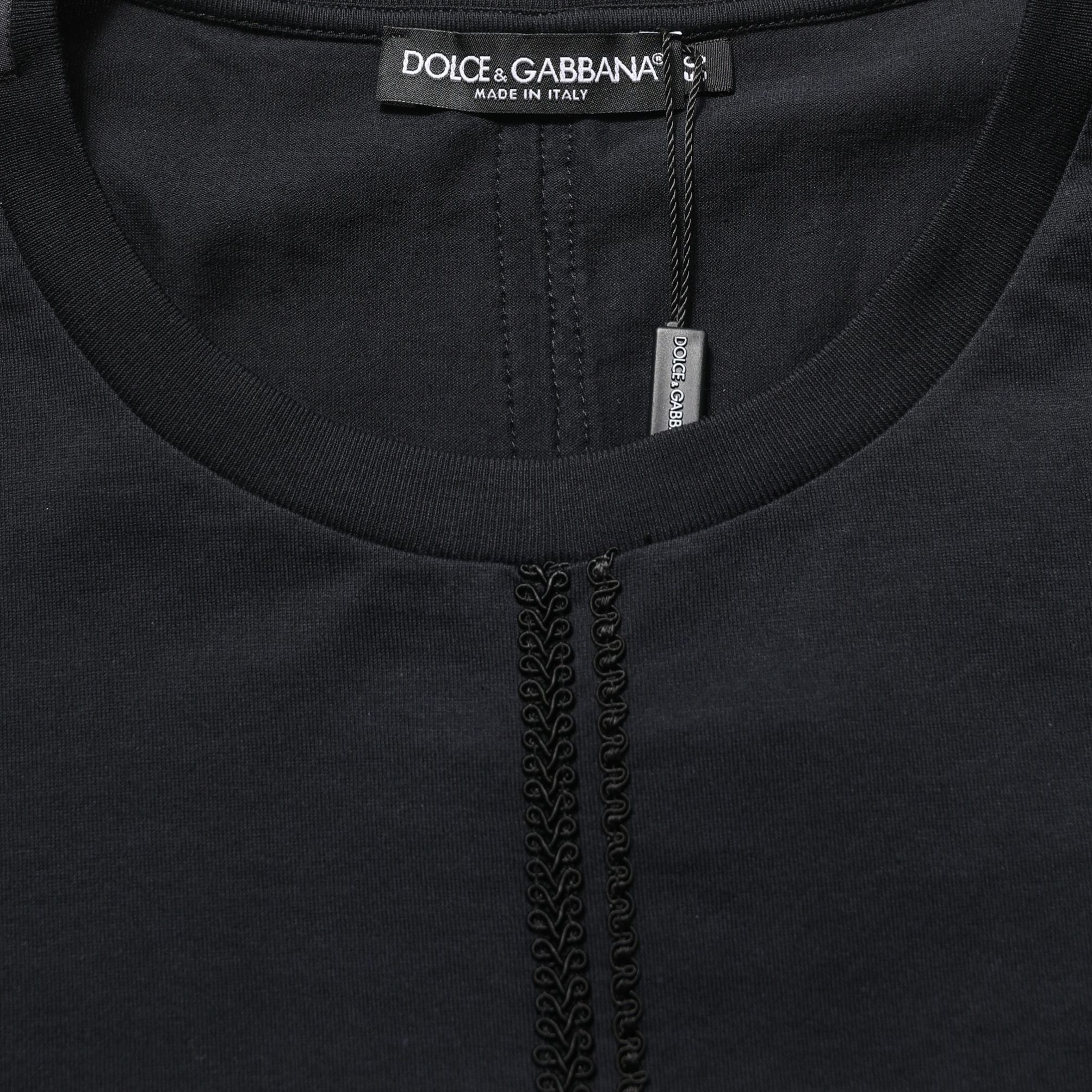 Dolce & Gabbana Dark Blue Cotton Round Neck Pullover Sweater