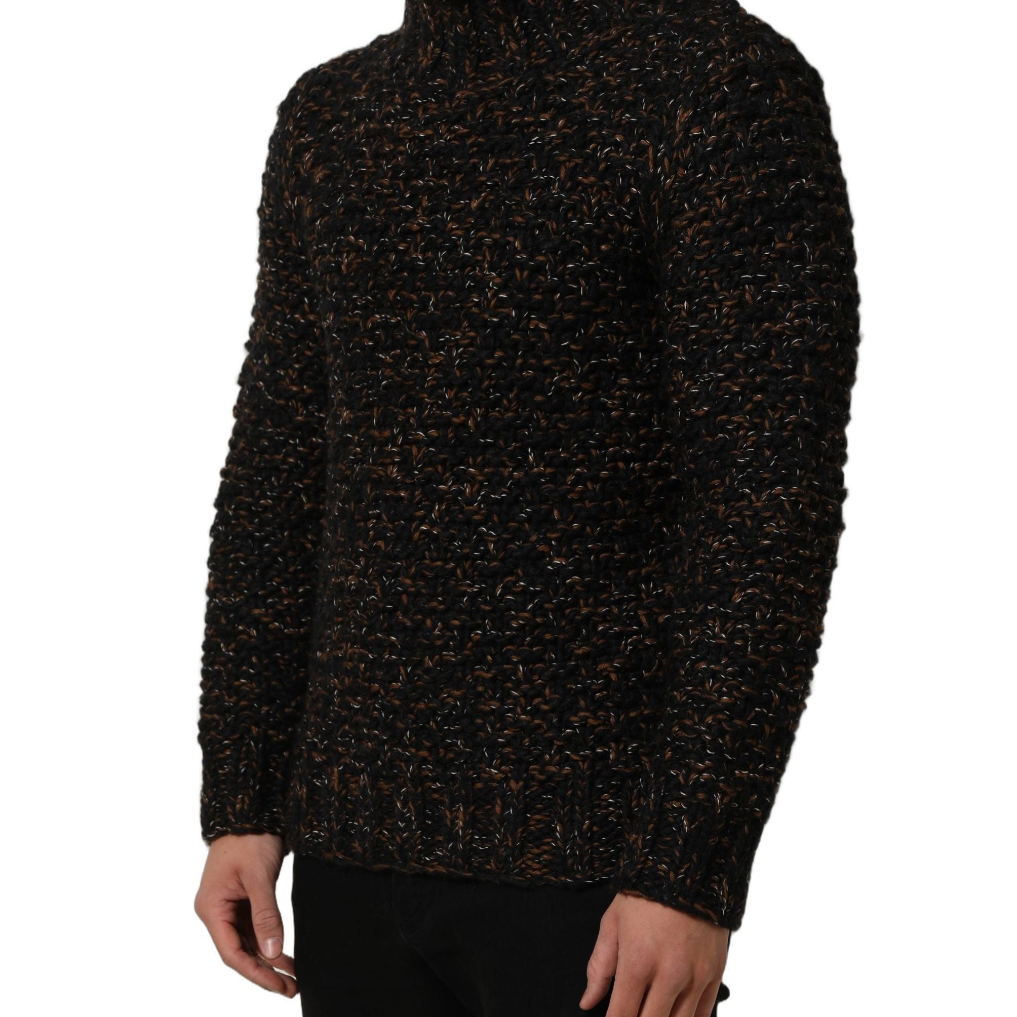 Dolce & Gabbana Brown Wool Knit Turtleneck Pullover Sweater