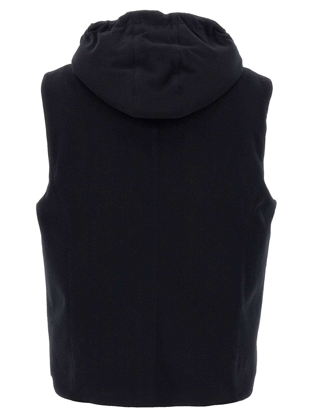 Brunello Cucinelli Black Wool Sleeveless Jacket