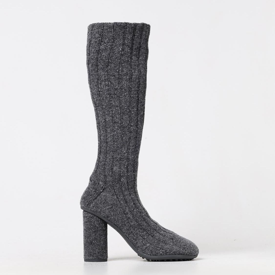 Bottega Veneta Gray Wool Over The Knee