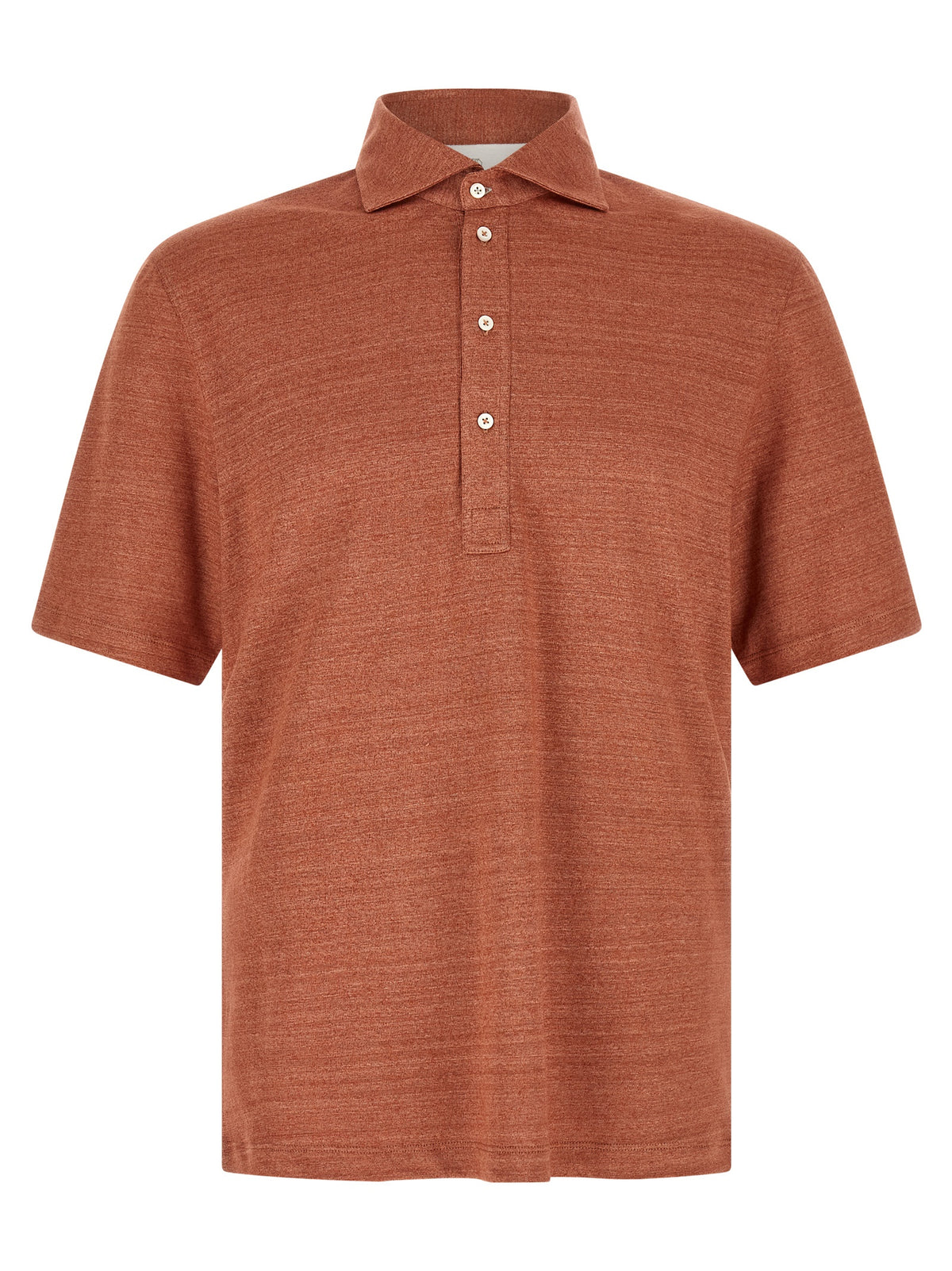 Brunello Cucinelli Orange Linen Polo Shirt
