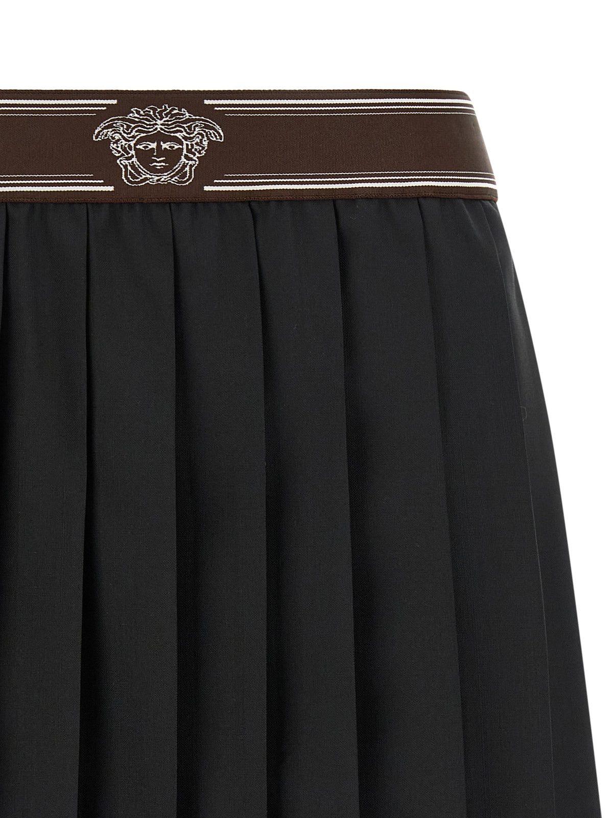 Versace Black Wool Long Skirt
