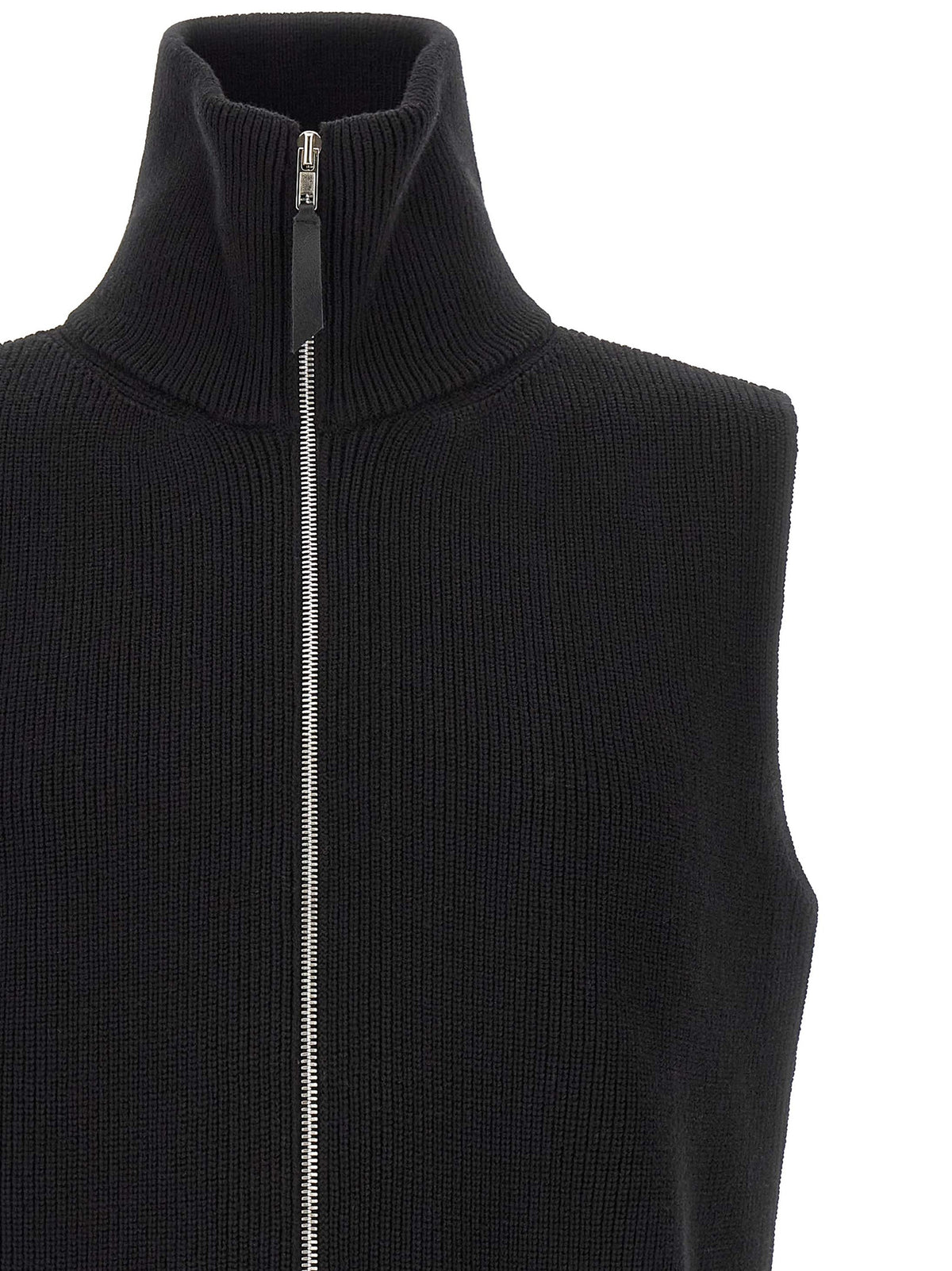 Maison Margiela Black Wool Sleeveles Sweater