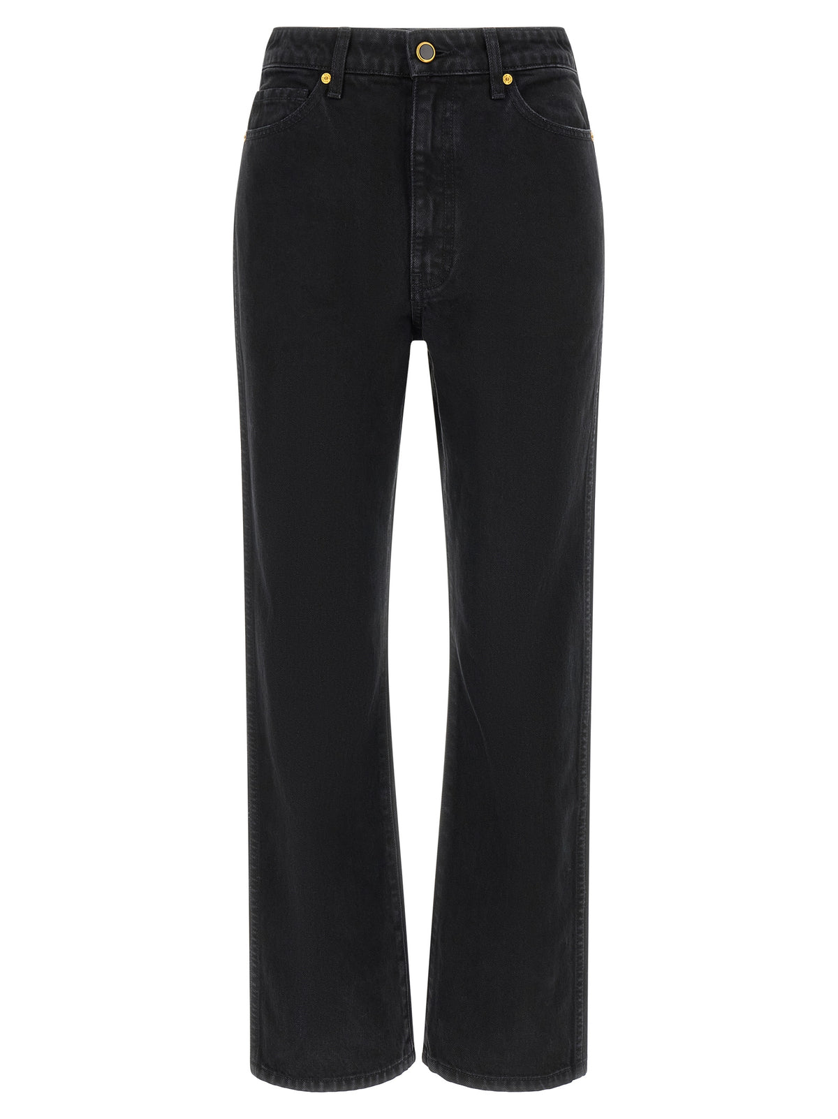 Khaite Black Cotton Flared Jeans