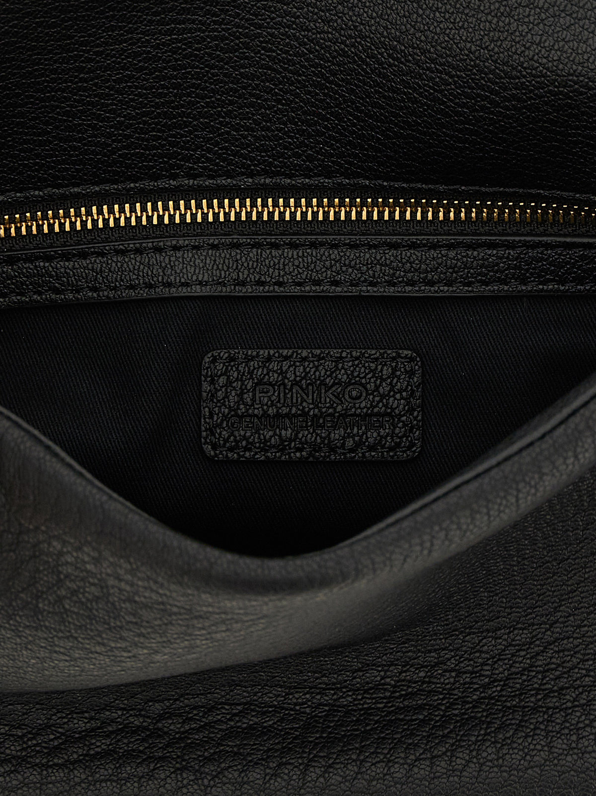 PINKO Black Lamb Leather Shoulder Bag