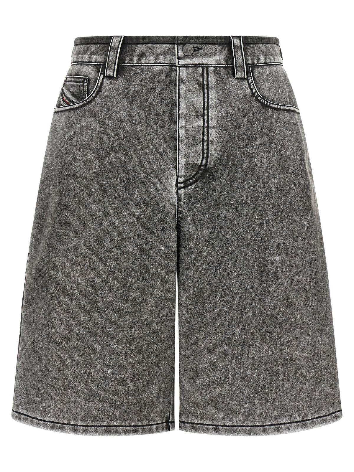 Diesel Gray Polyethylene Bermuda Shorts