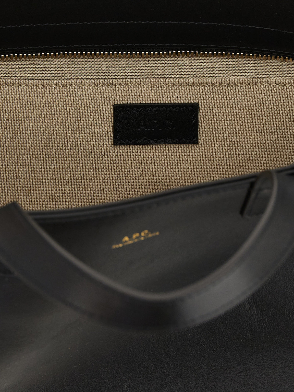 A.P.C. Black Cowhide Tote Bag
