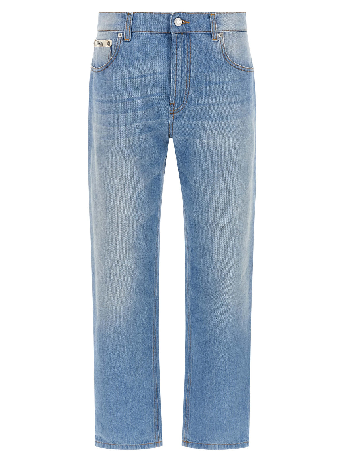 Moschino Blue Cotton Straight-Leg Jeans