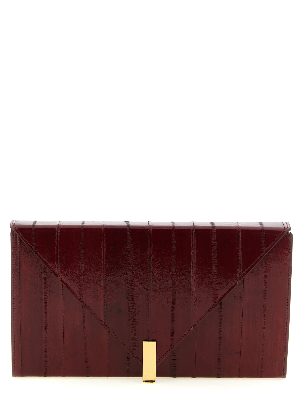 Giuseppe Zanotti Bordeaux Leather Clutch Bag