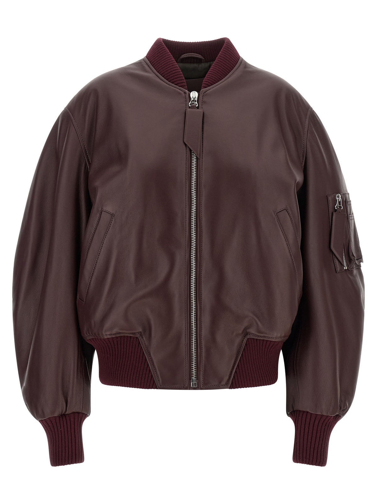 The Attico Bordeaux Lamb Leather Leather Jacket