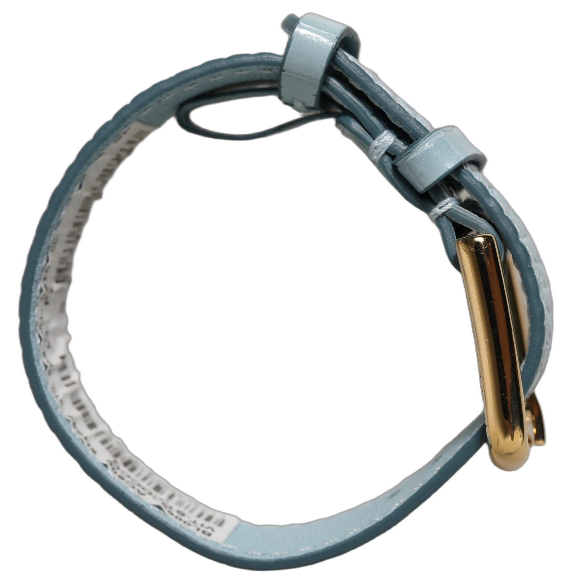 Dolce & Gabbana Blue Embossed Leather Gold Buckle Belt Strap Bracelet