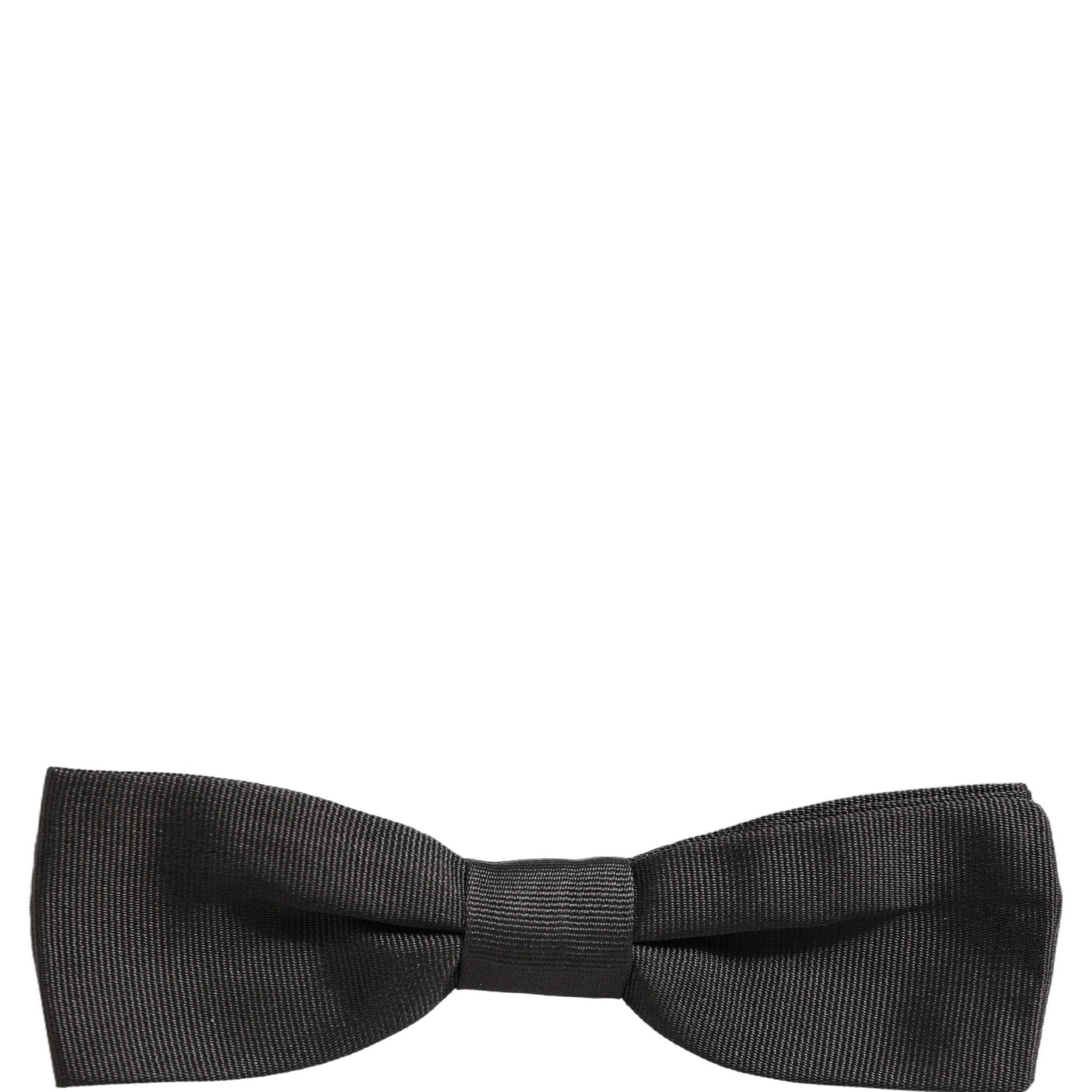 Dolce & Gabbana Men Black 100% Cotton Adjustable Neck Papillon Bow Tie