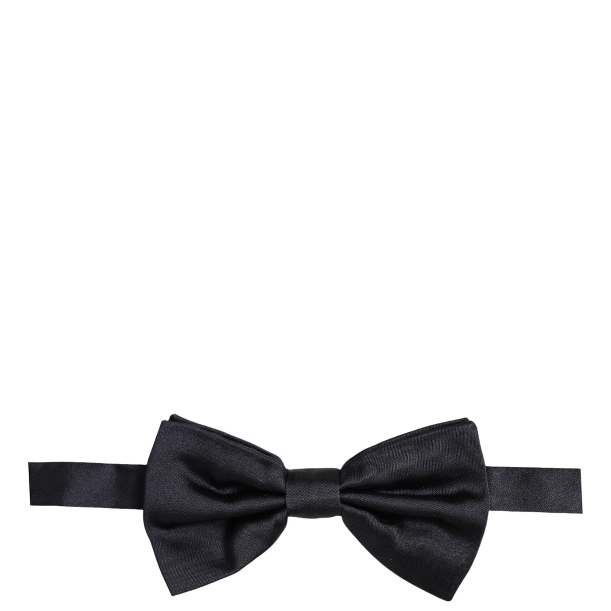 Dolce & Gabbana Men Black 100% Silk Adjustable Neck Papillon Bow Tie