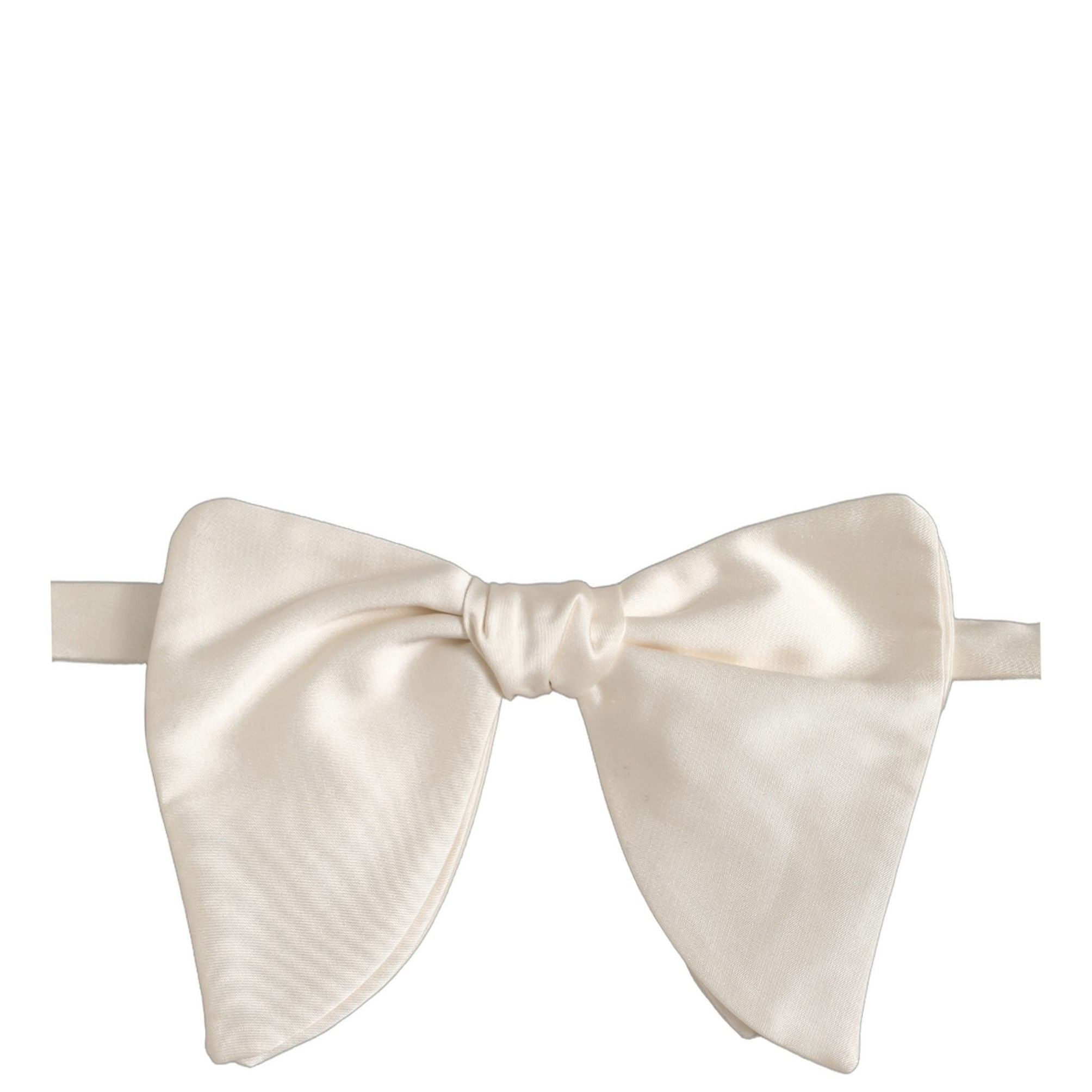 Dolce & Gabbana Men White 100% Silk Adjustable Neck Papillon Bow Tie