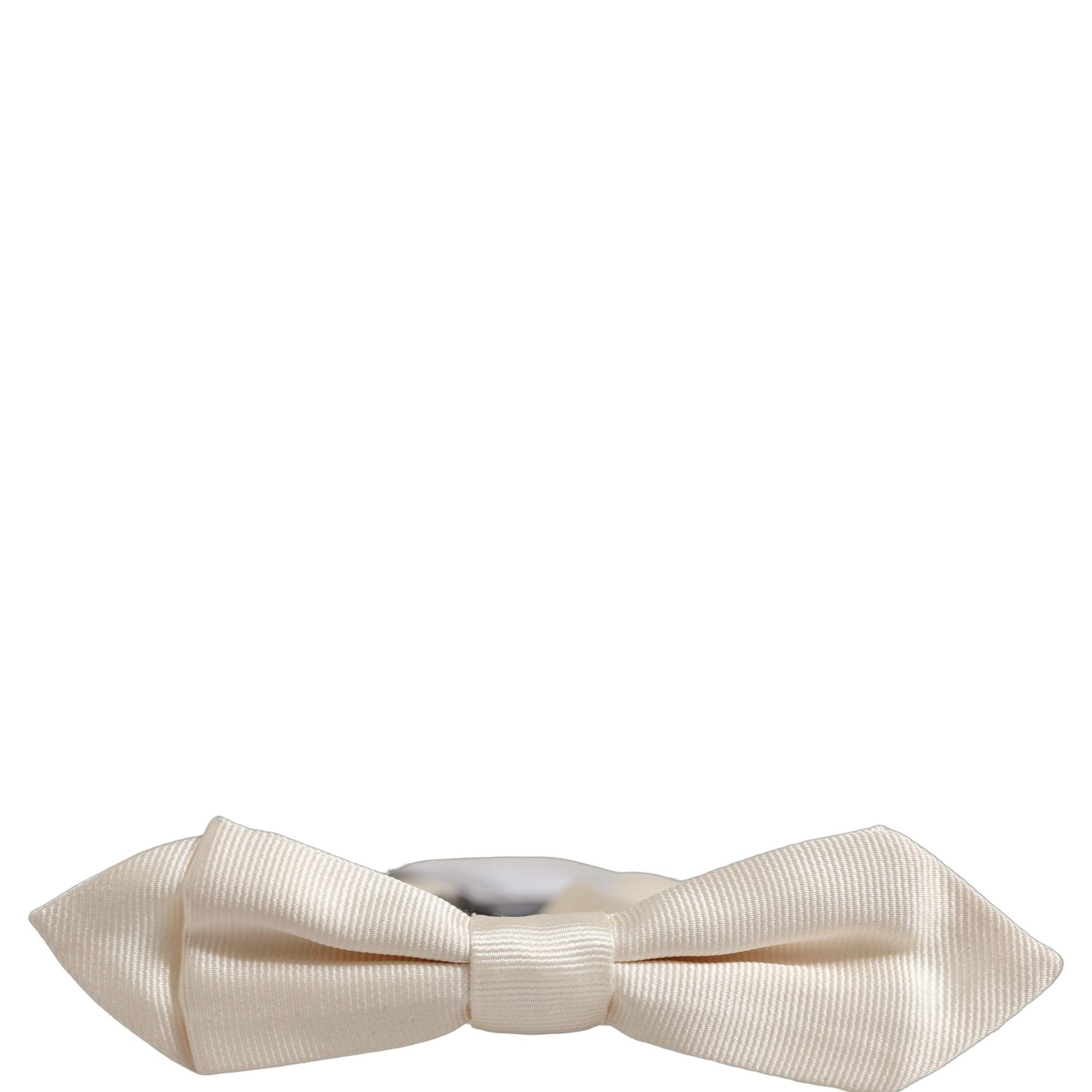 Dolce & Gabbana Men White 100% Silk Adjustable Neck Papillon Bow Tie