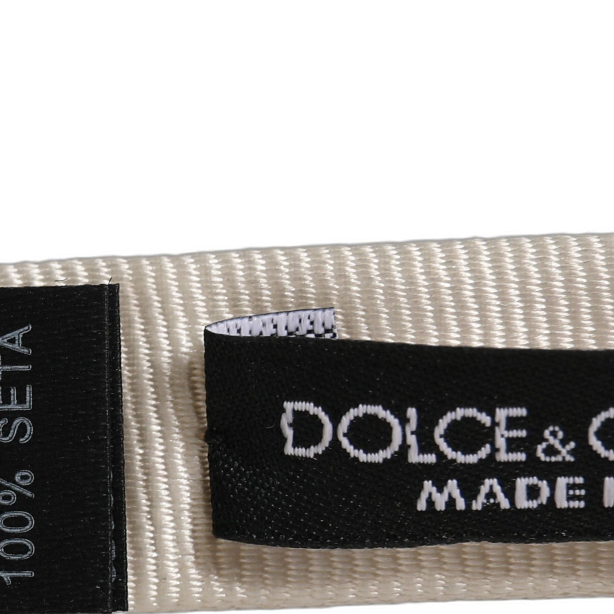 Dolce & Gabbana Men White 100% Silk Adjustable Neck Papillon Bow Tie