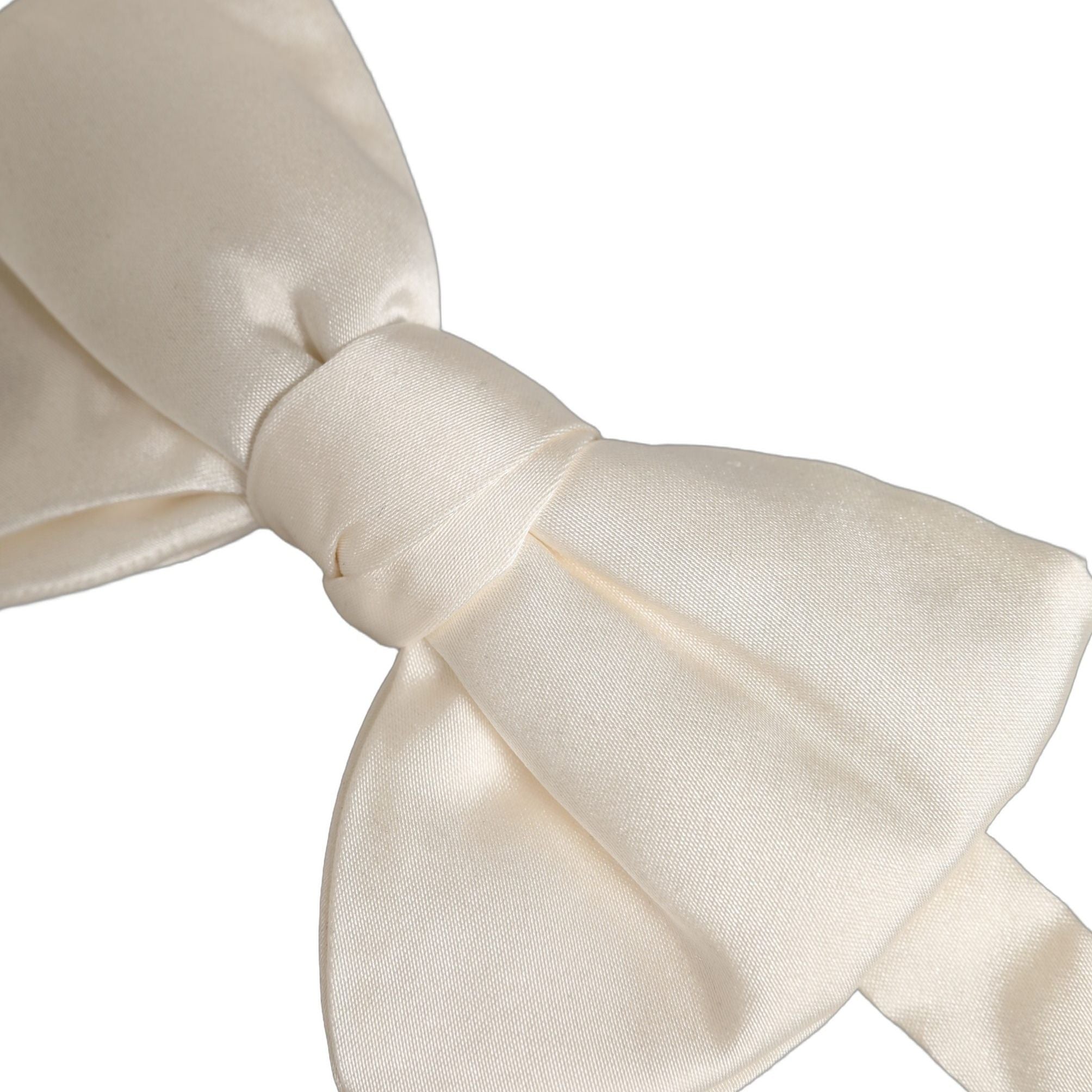 Dolce & Gabbana Men White 100% Silk Adjustable Neck Papillon Bow Tie