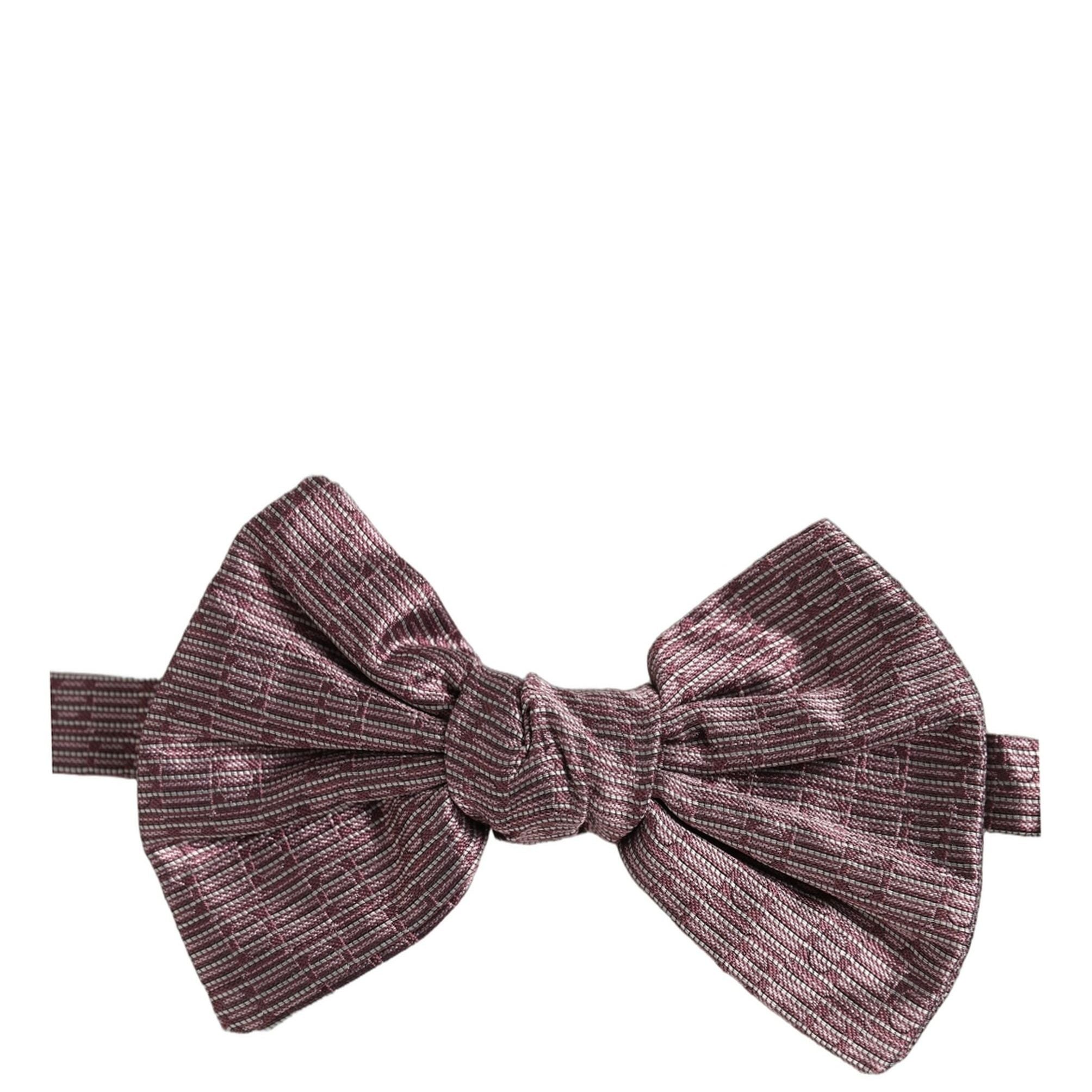 Dolce & Gabbana Men Maroon 100% Silk Adjustable Neck Papillon Bow Tie