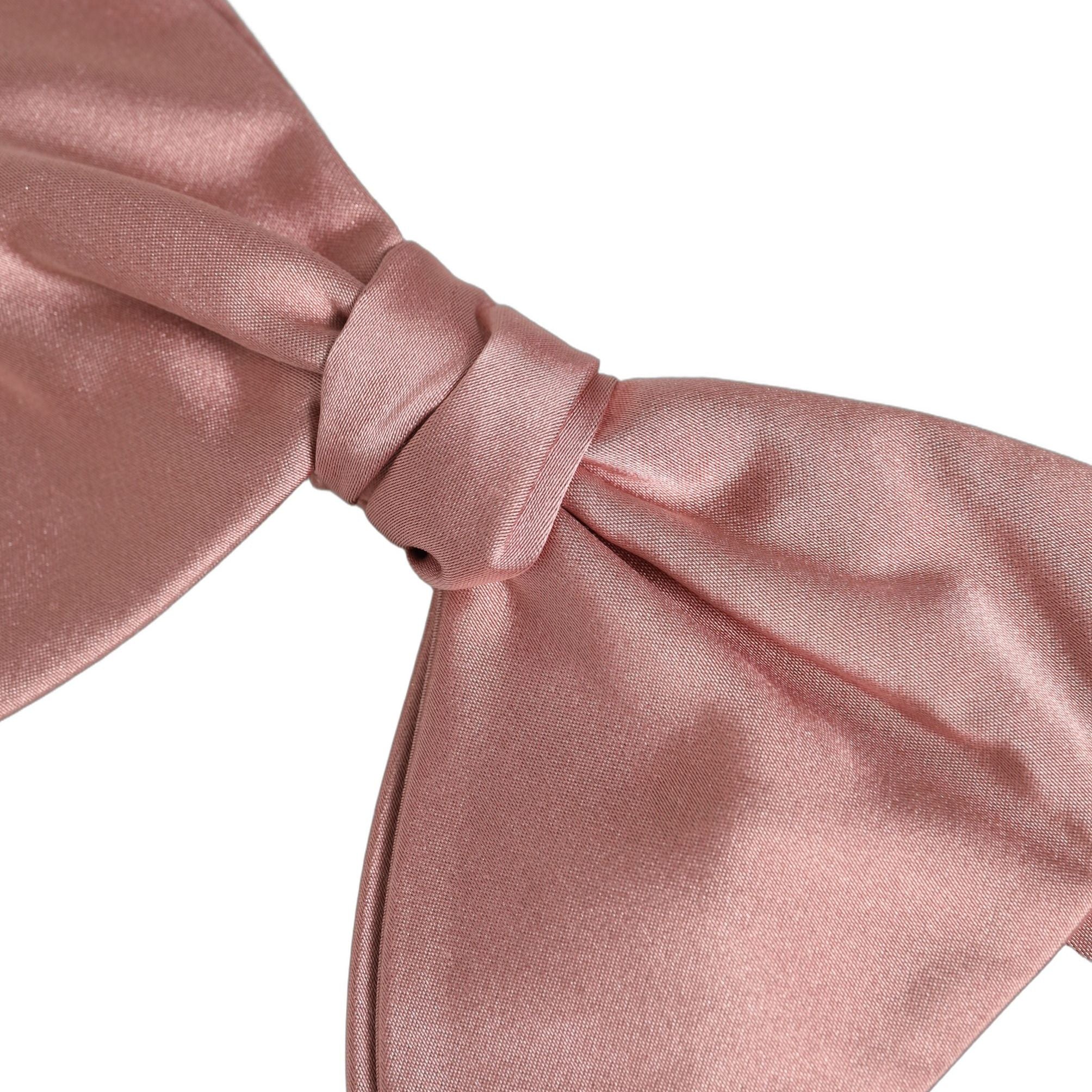 Dolce & Gabbana Men Pink 100% Silk Adjustable Neck Papillon Bow Tie