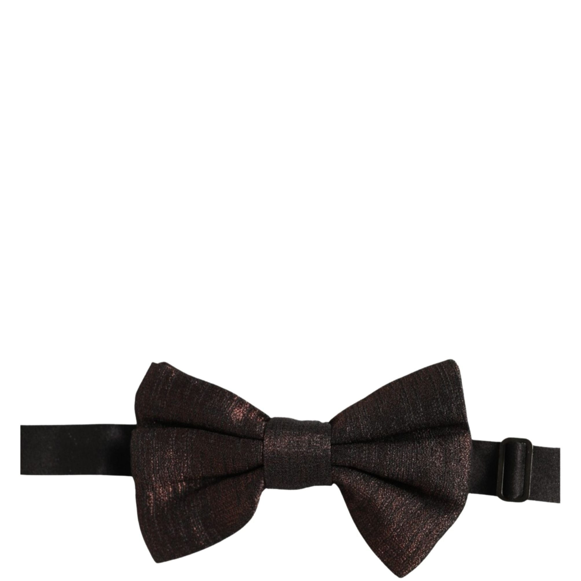 Dolce & Gabbana Men Brown 100% Silk Adjustable Neck Papillon Bow Tie