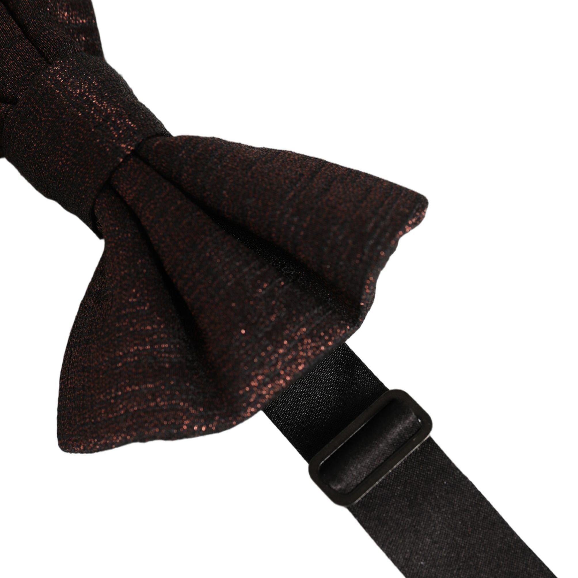 Dolce & Gabbana Men Brown 100% Silk Adjustable Neck Papillon Bow Tie