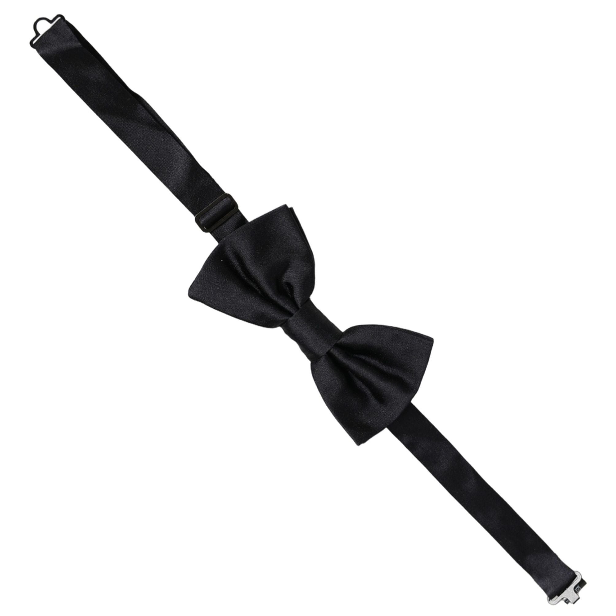Dolce & Gabbana Men Black 100% Silk Adjustable Neck Papillon Bow Tie