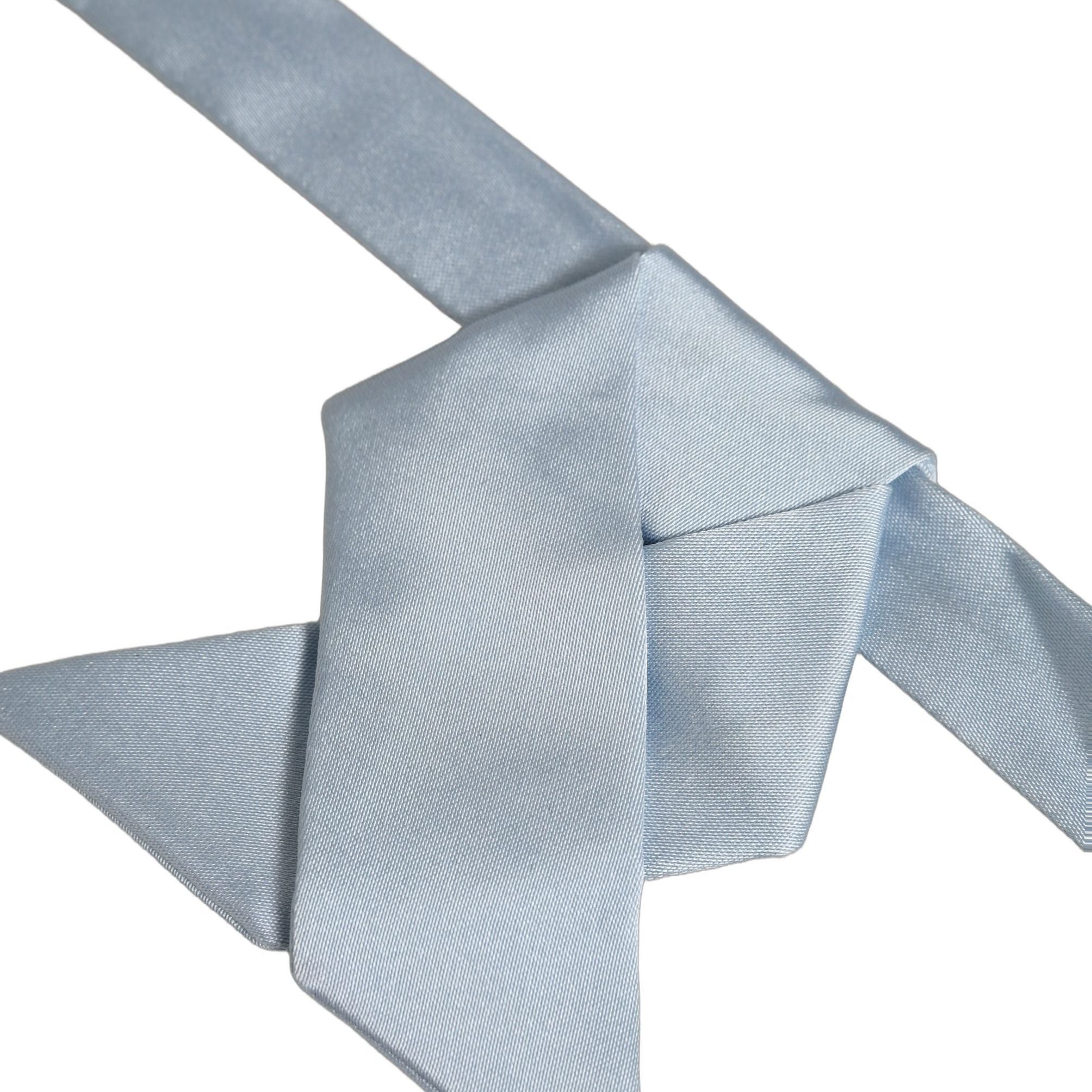 Dolce & Gabbana Men Light Blue SIlk Adjustable Neck Papillon Bow Tie