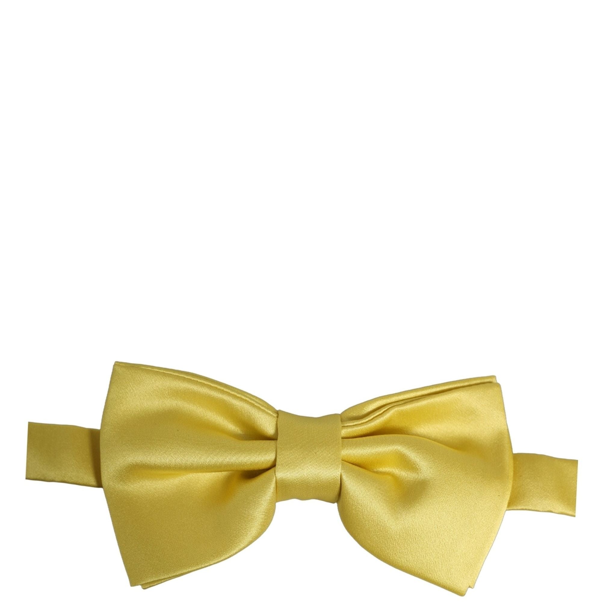 Dolce & Gabbana Men Yellow 100% Silk Adjustable Neck Papillon Bow Tie