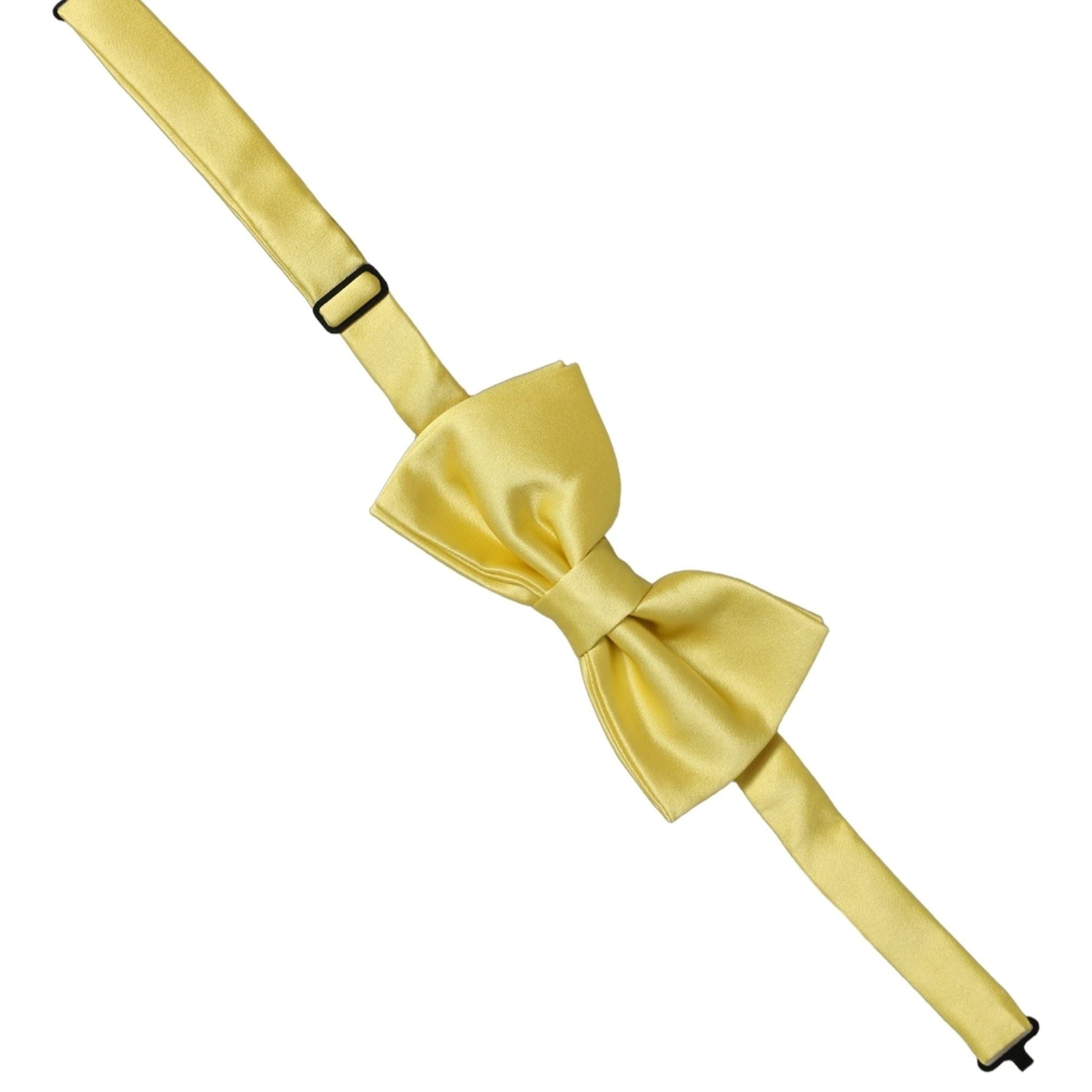 Dolce & Gabbana Men Yellow 100% Silk Adjustable Neck Papillon Bow Tie