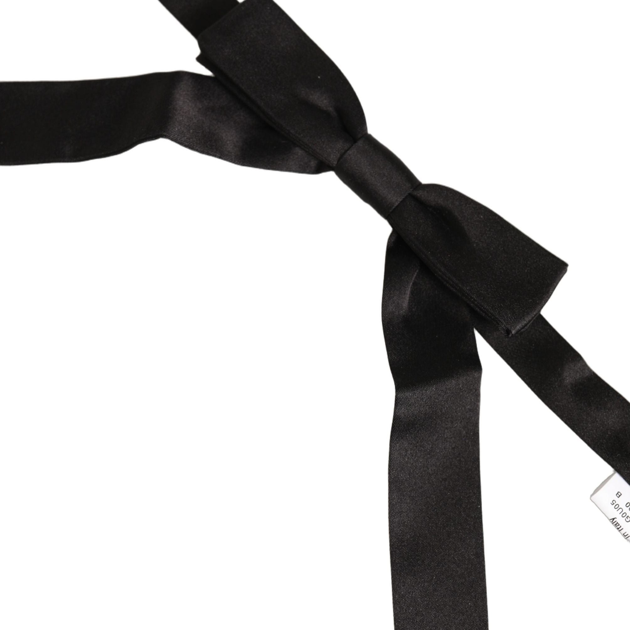 Dolce & Gabbana Men Black 100% SIlk Adjustable Neck Papillon Bow Tie