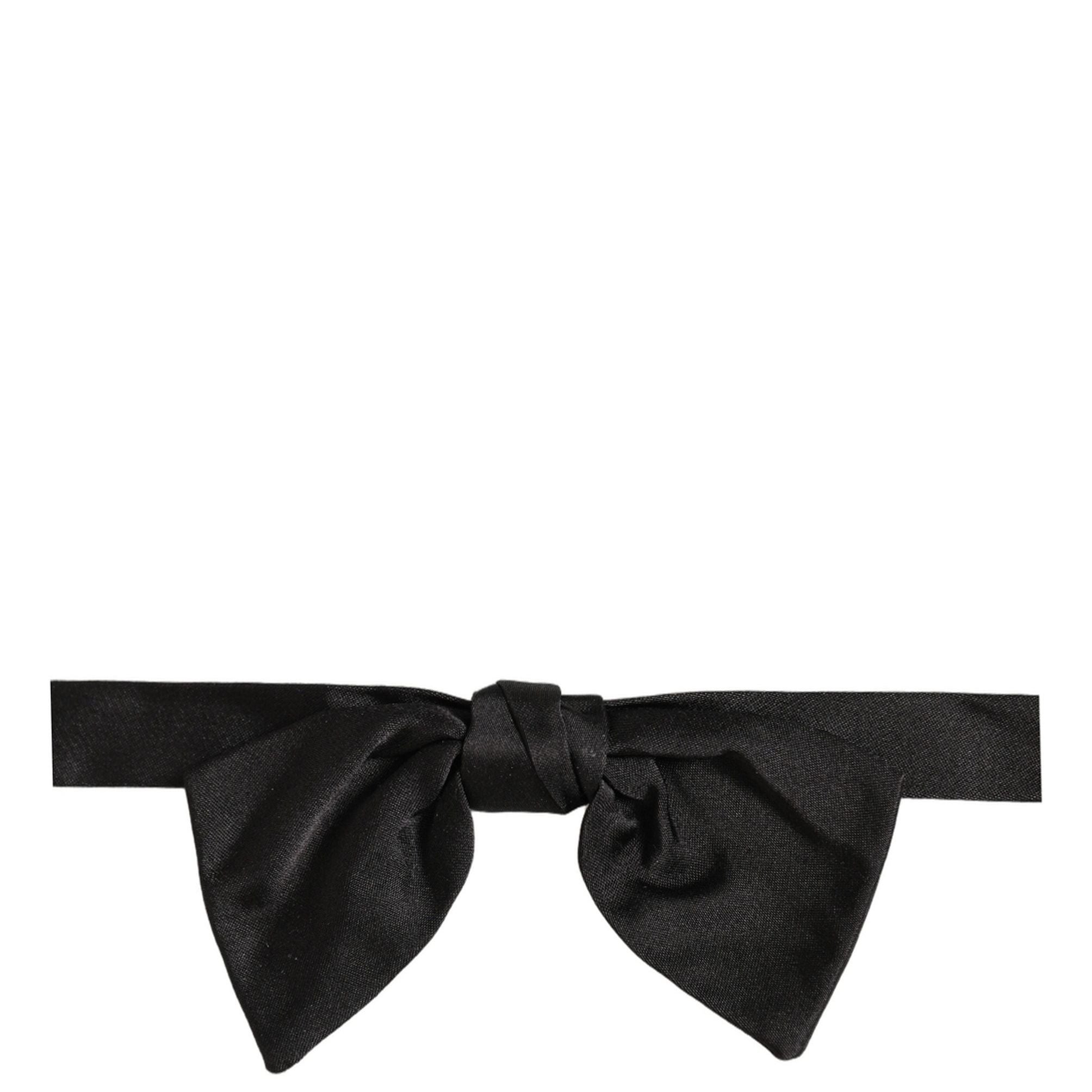 Dolce & Gabbana Men Black 100% SIlk Adjustable Neck Papillon Bow Tie