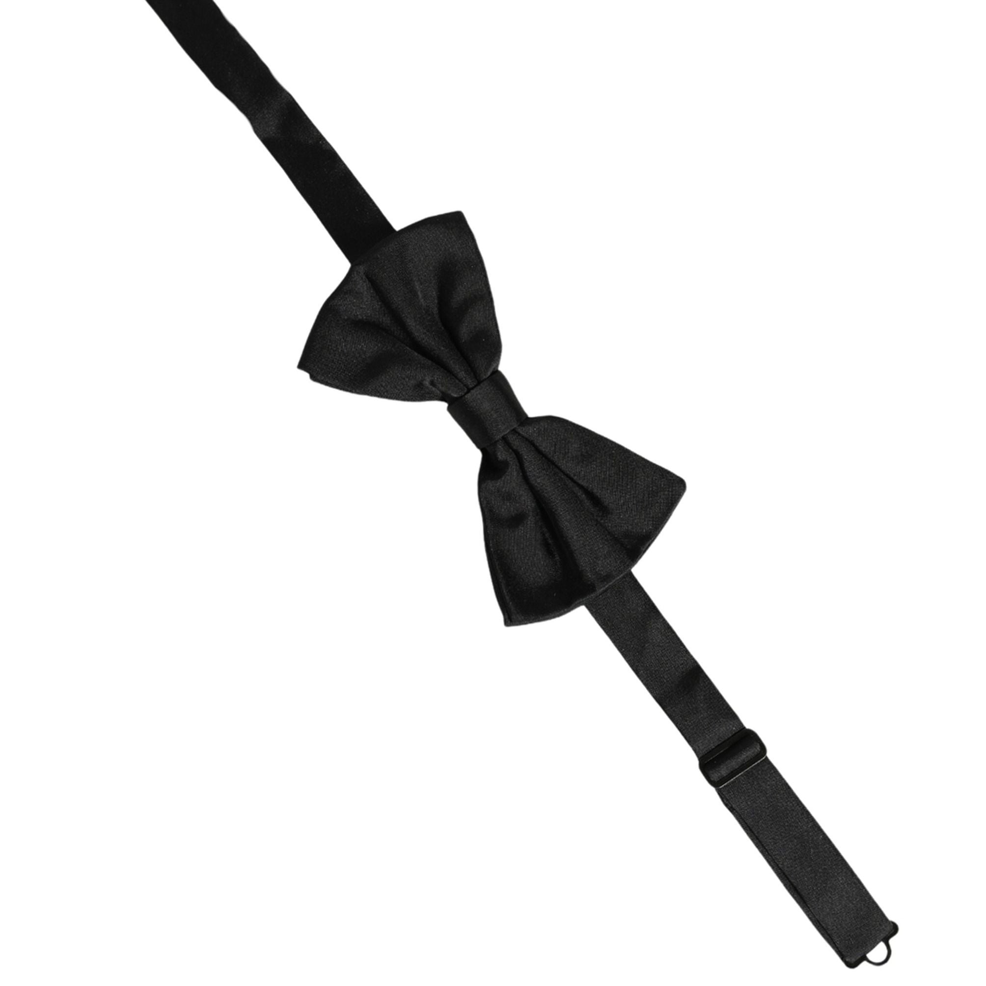 Dolce & Gabbana Men Black 100% Silk Adjustable Neck Papillon Bow Tie