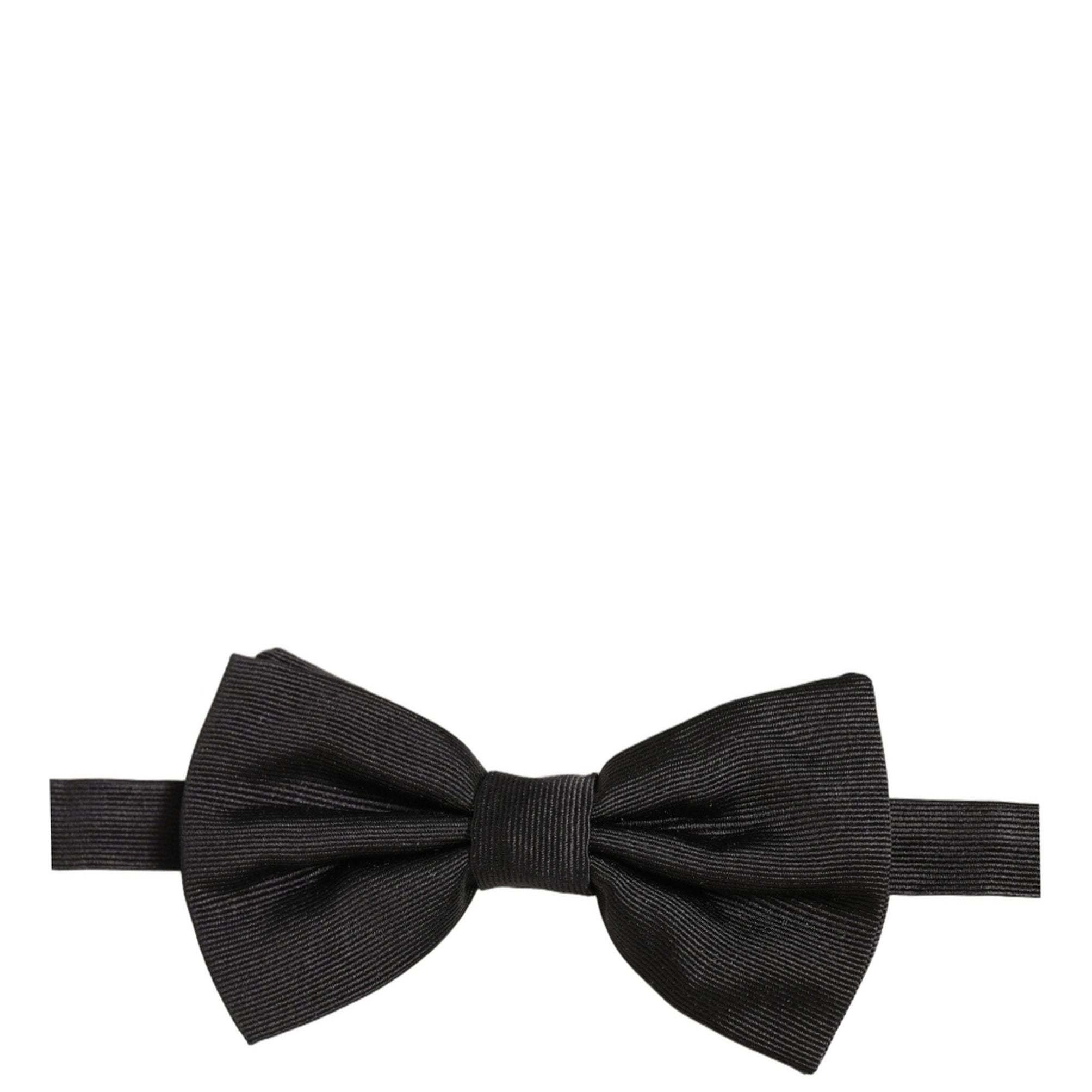 Dolce & Gabbana Men Black 100% Silk Adjustable Neck Papillon Bow Tie