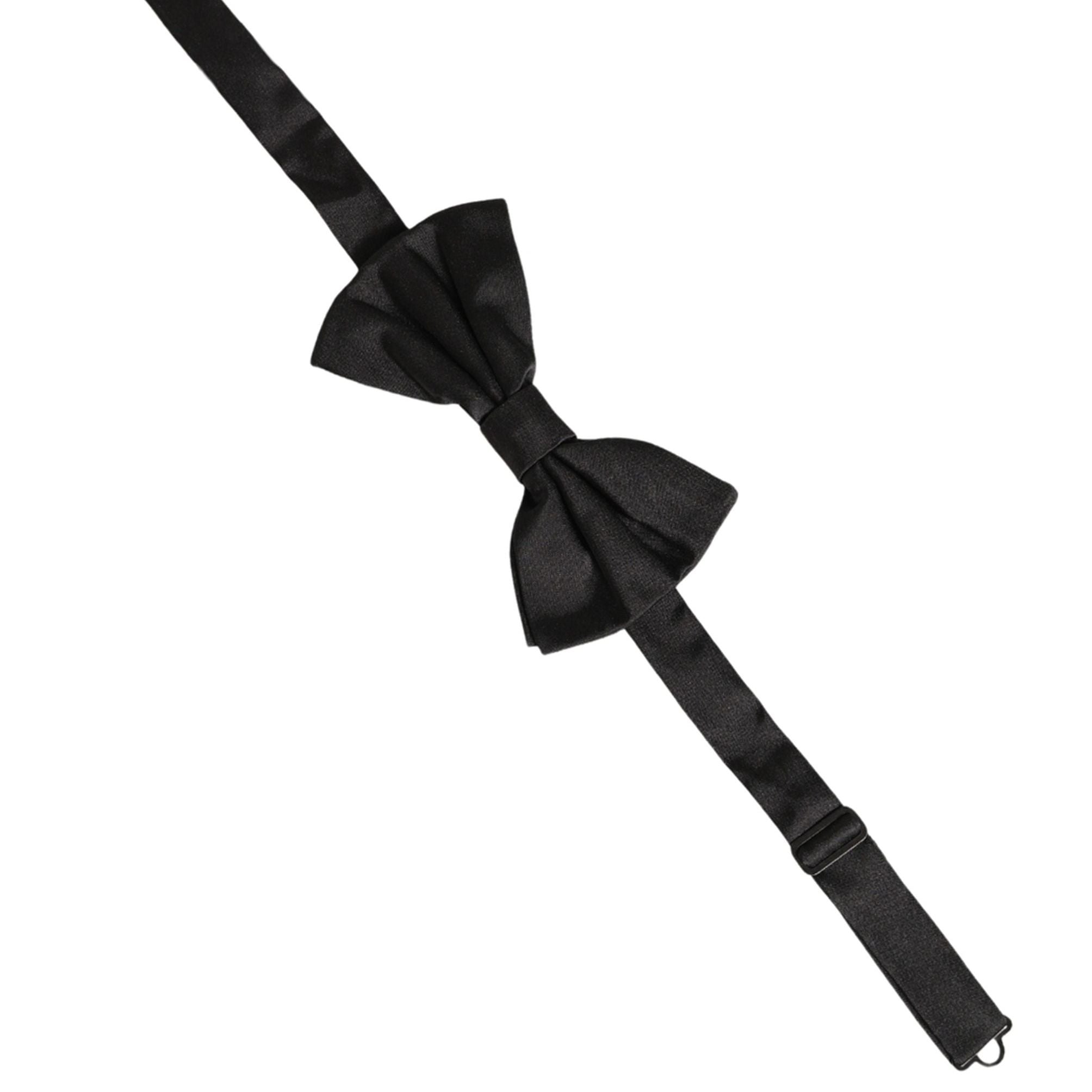 Dolce & Gabbana Men Black 100% Silk Adjustable Neck Papillon Bow Tie