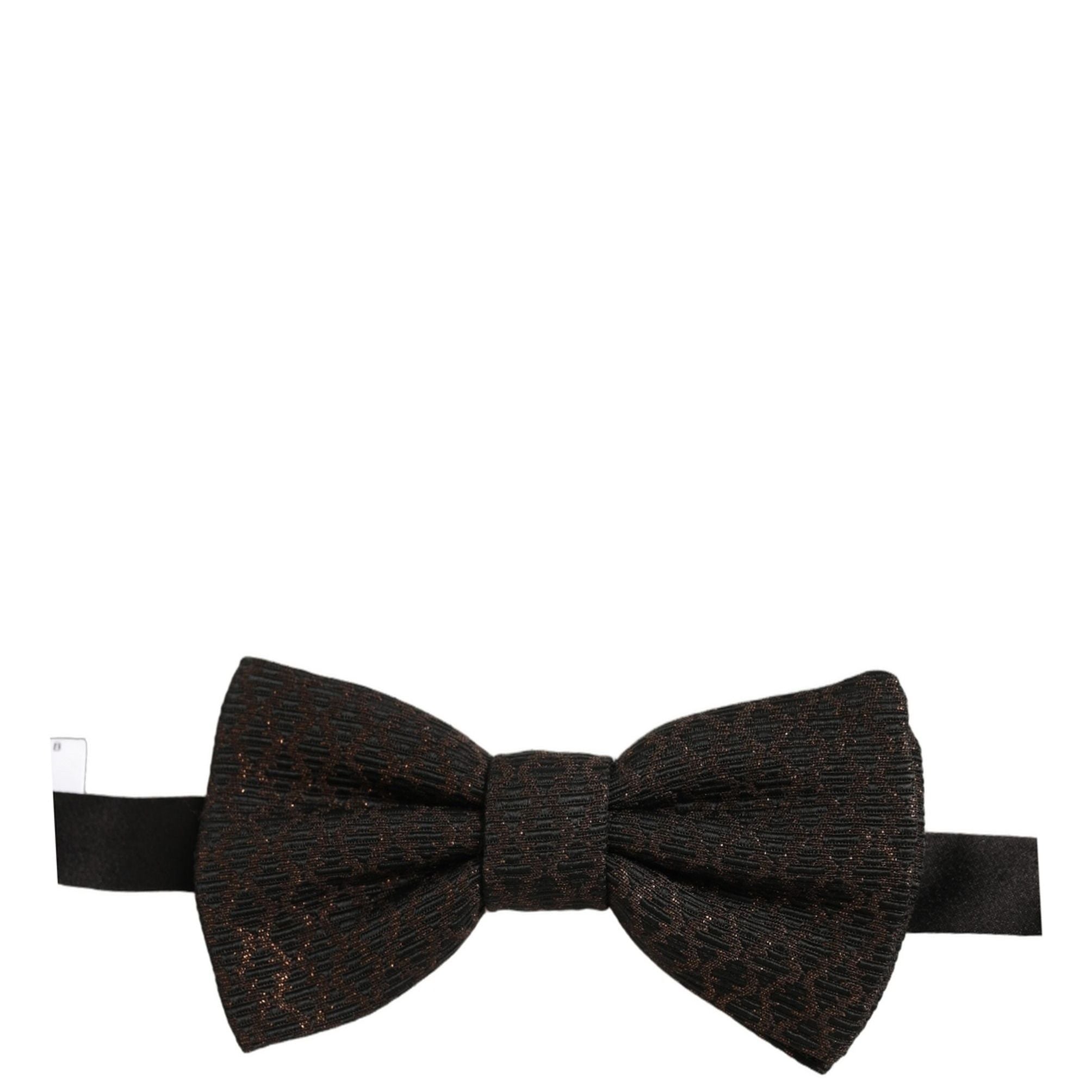 Dolce & Gabbana Men Brown 100% Silk Adjustable Neck Papillon Bow Tie