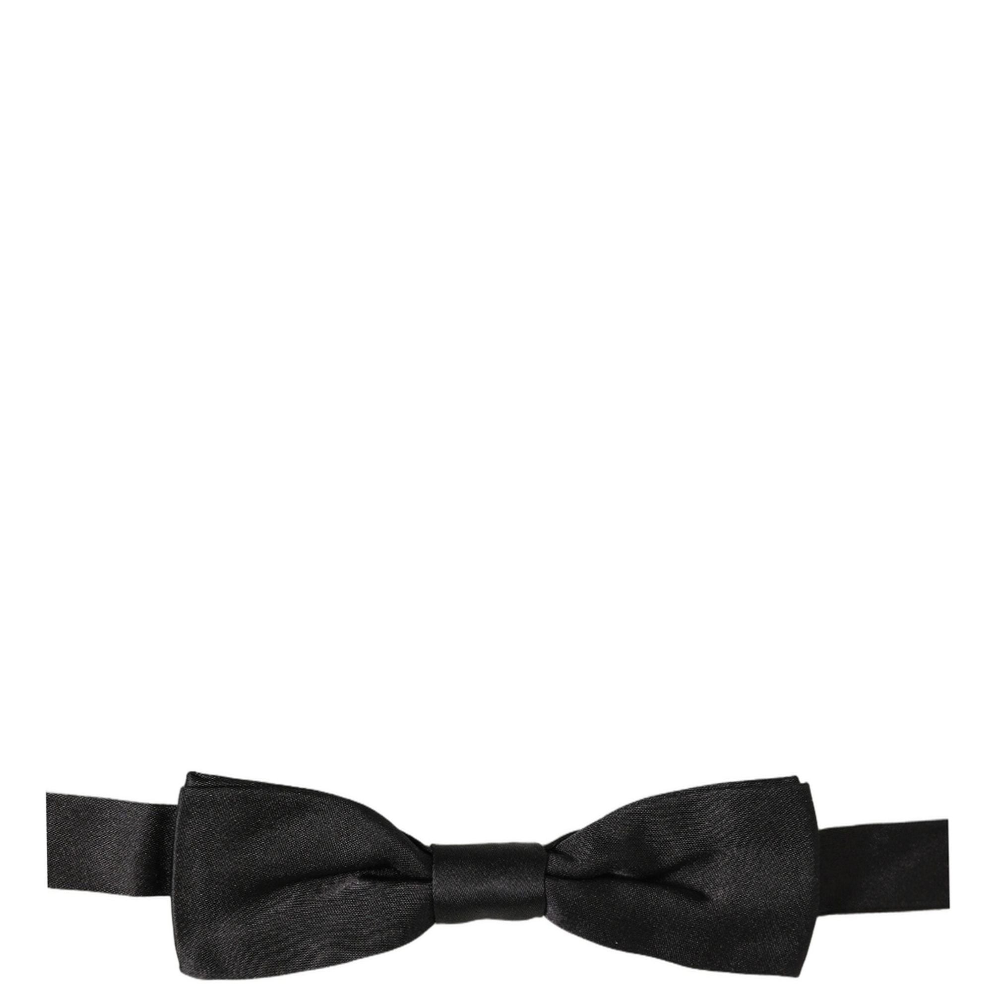 Dolce & Gabbana Men Black 100% Silk Adjustable Neck Papillon Bow Tie