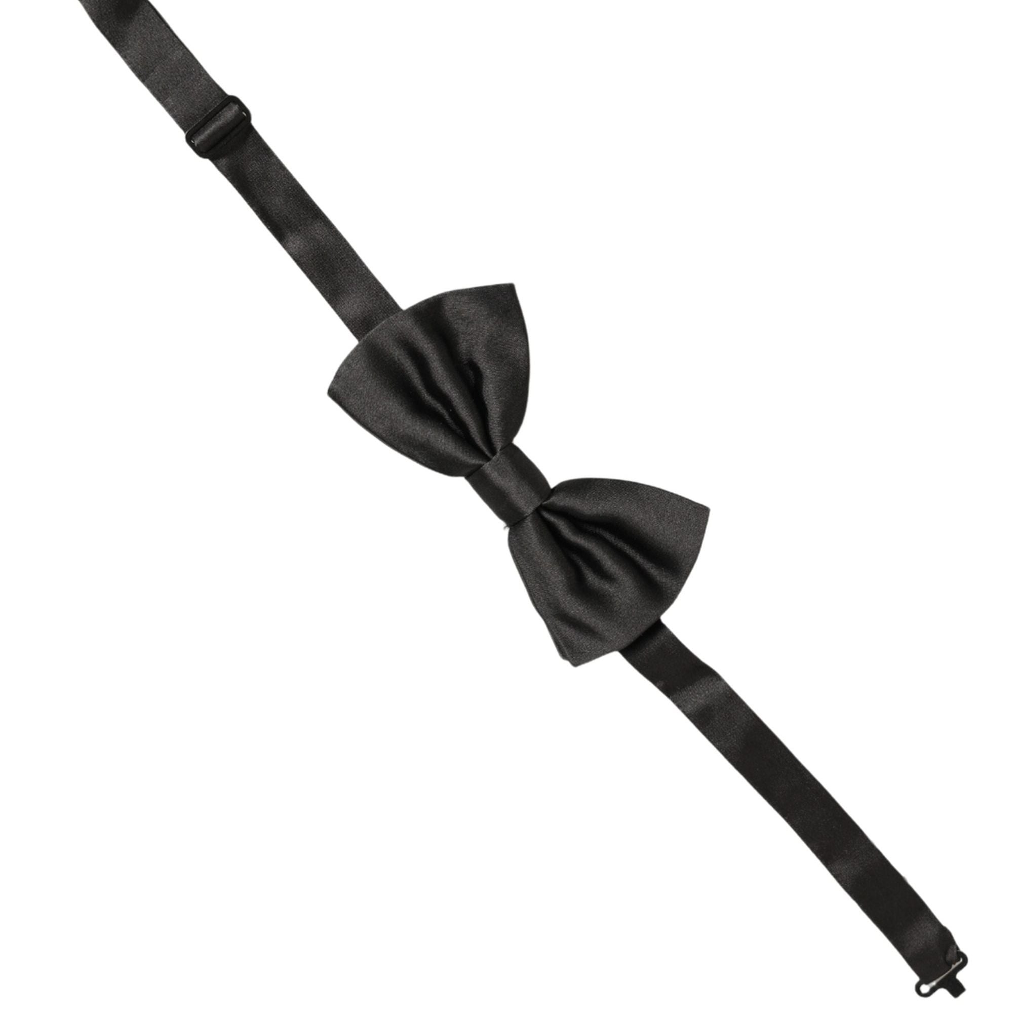 Dolce & Gabbana Men Black 100% Silk Adjustable Neck Papillon Bow Tie