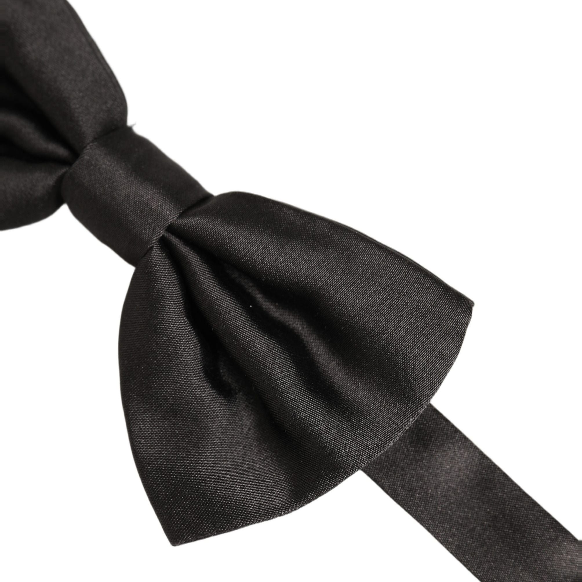 Dolce & Gabbana Men Black 100% Silk Adjustable Neck Papillon Bow Tie