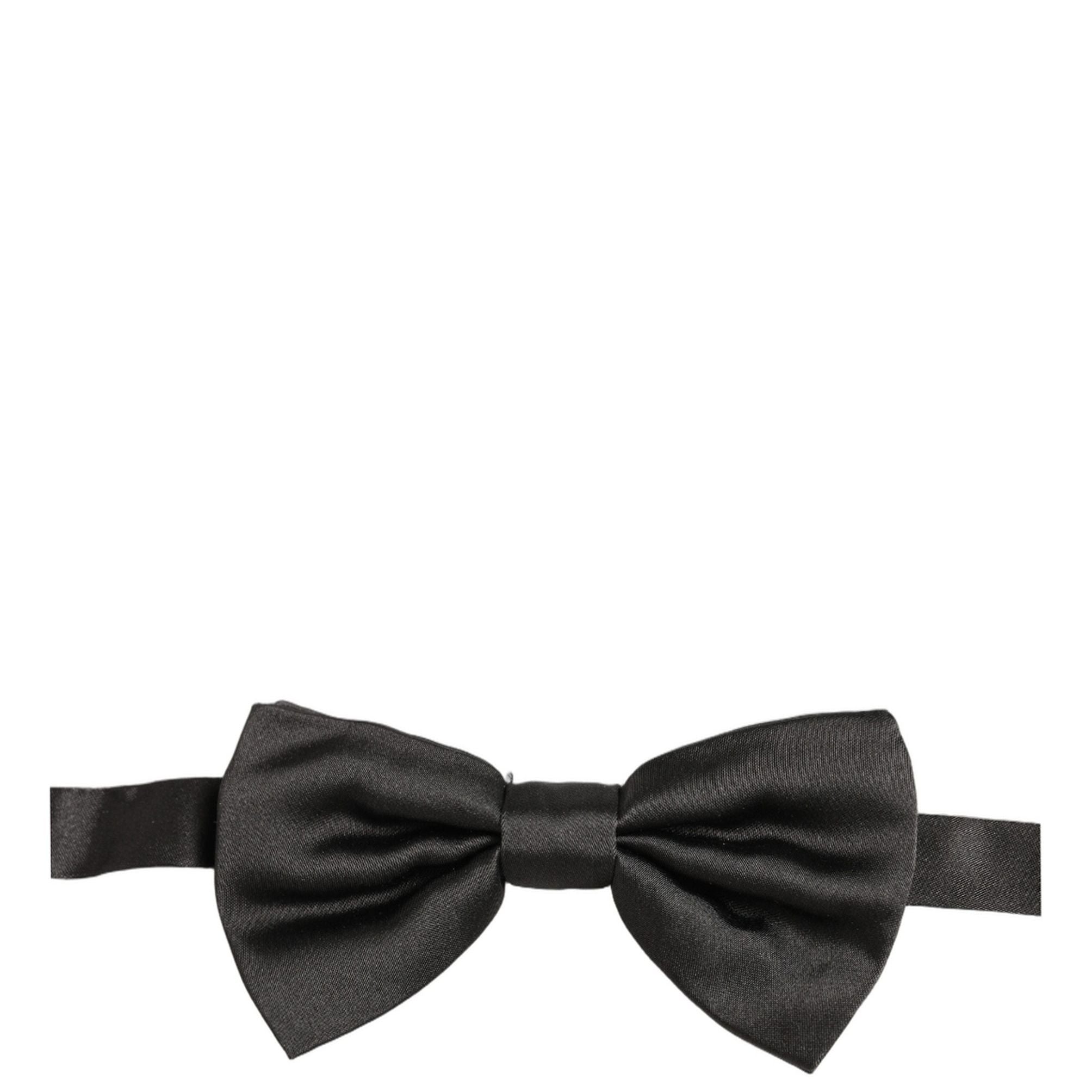 Dolce & Gabbana Men Black 100% Silk Adjustable Neck Papillon Bow Tie
