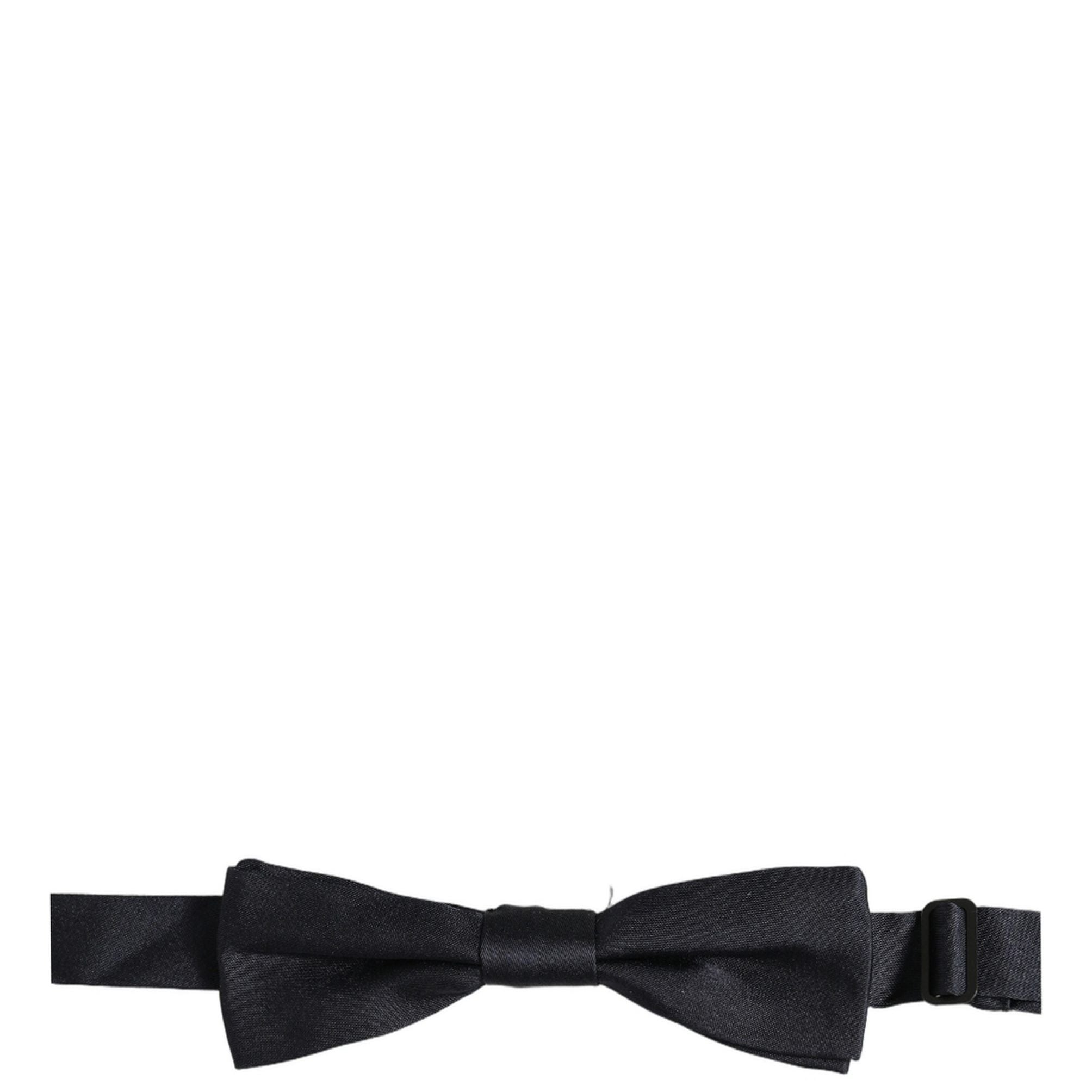 Dolce & Gabbana Men Black 100% Silk Adjustable Neck Papillon Bow Tie