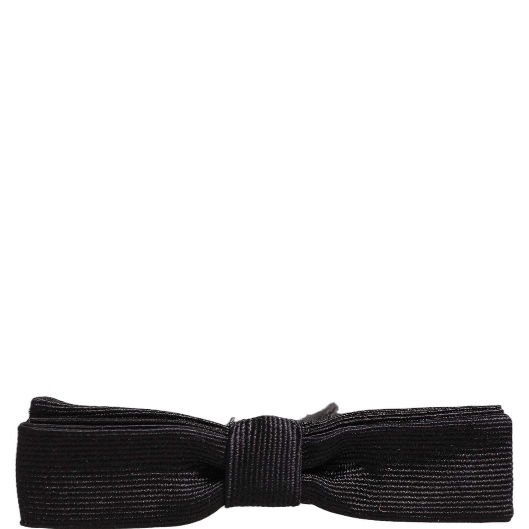 Dolce & Gabbana Men Black 100% SIlk Adjustable Neck Papillon Bow Tie
