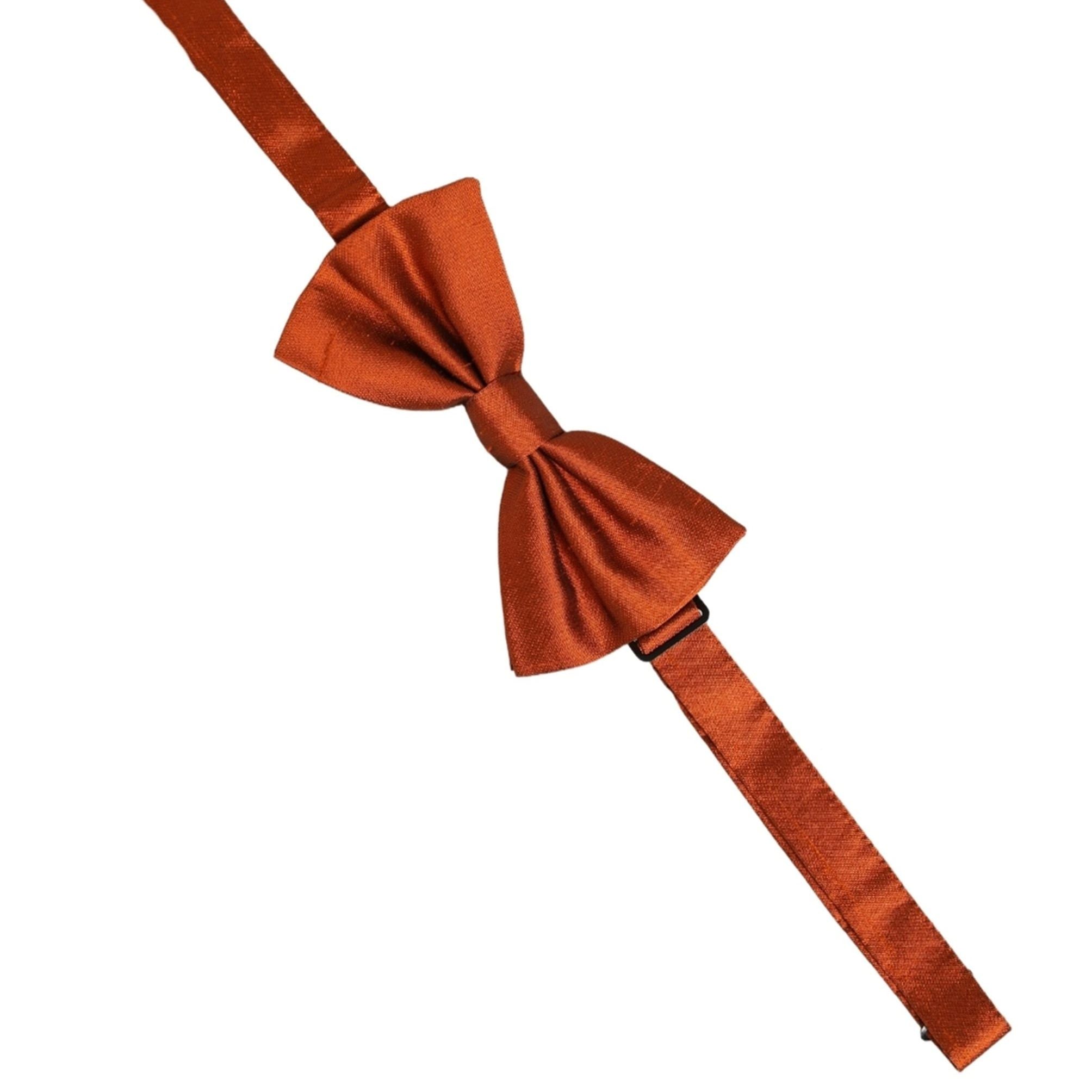 Dolce & Gabbana Men Orange 100% SIlk Adjustable Neck Papillon Bow Tie