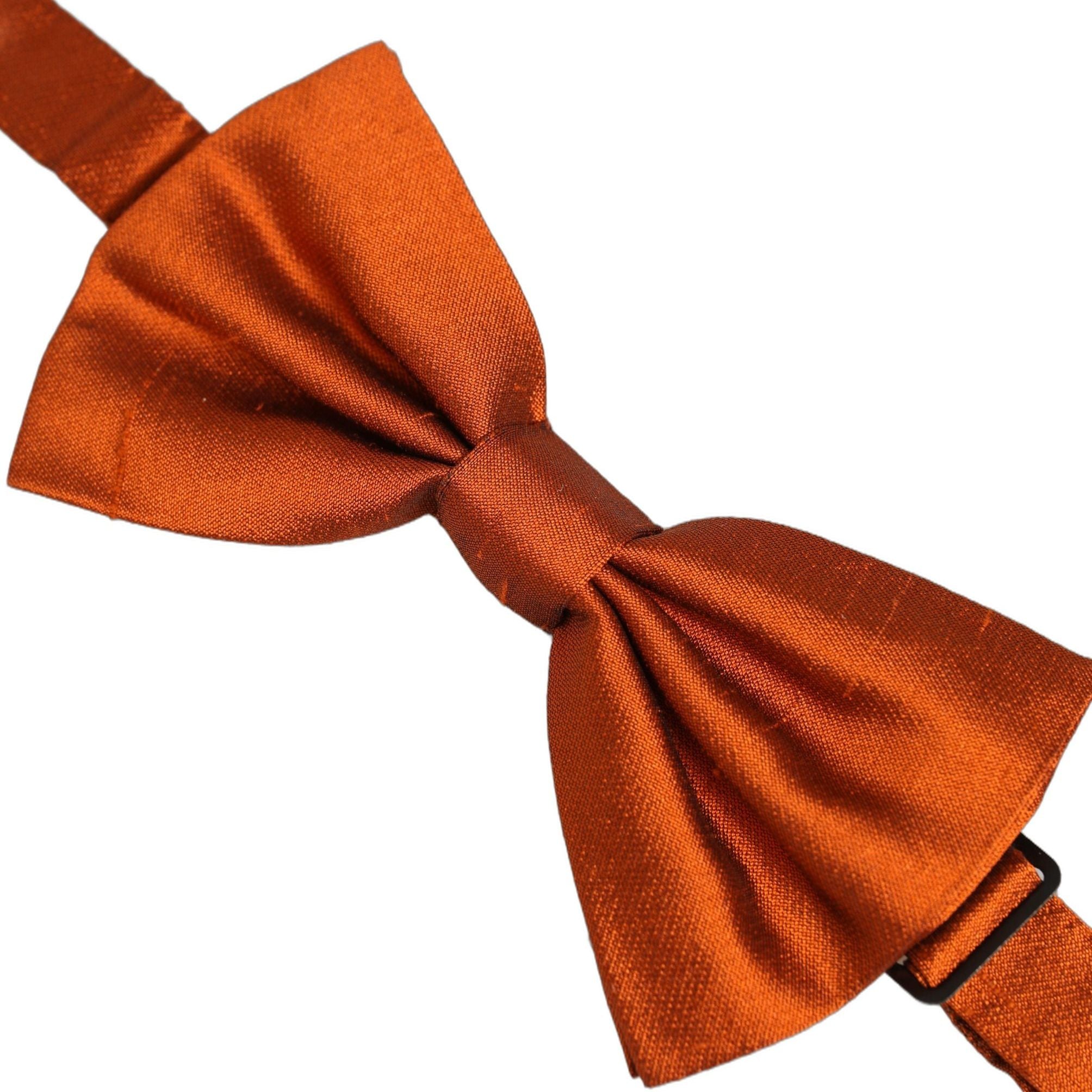 Dolce & Gabbana Men Orange 100% SIlk Adjustable Neck Papillon Bow Tie