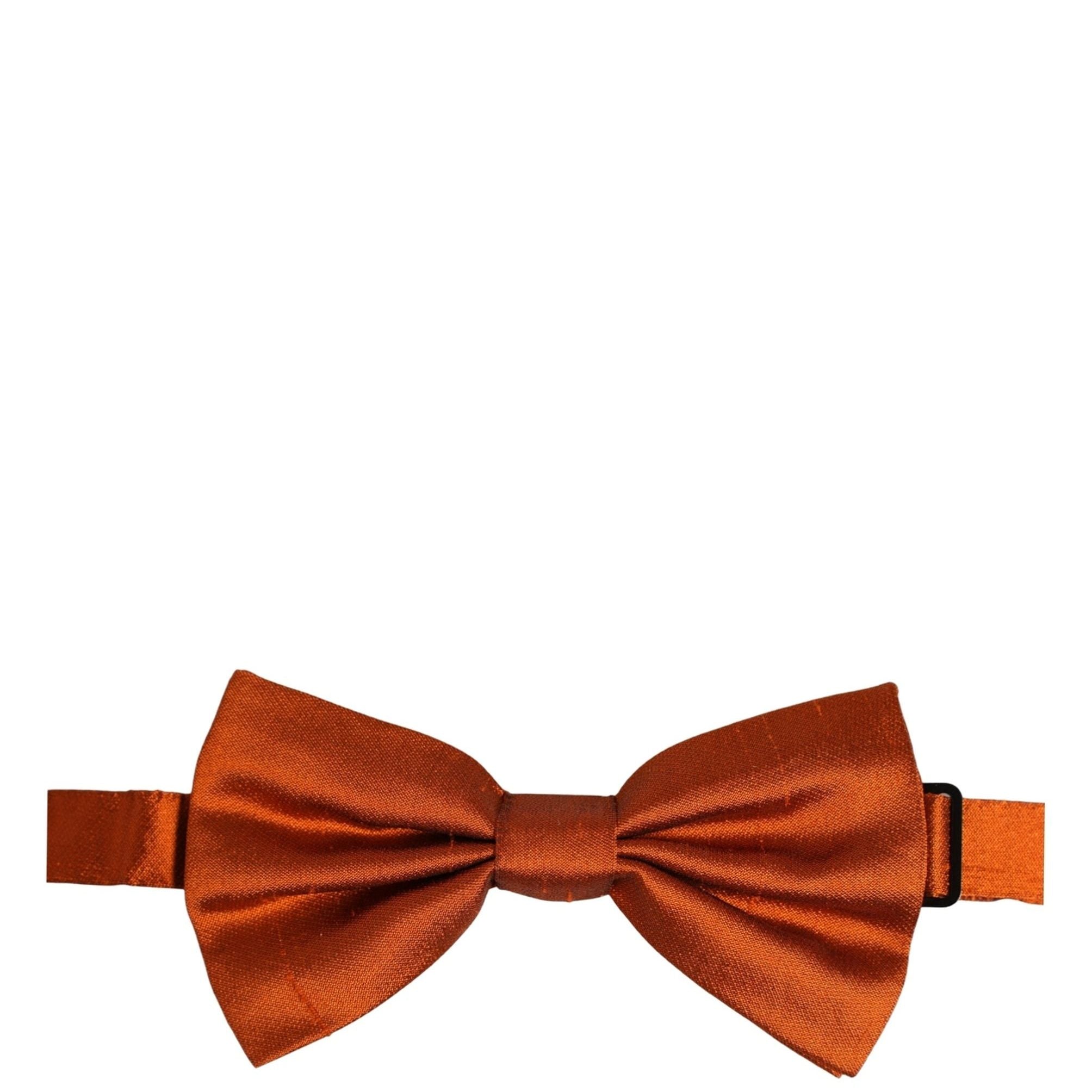 Dolce & Gabbana Men Orange 100% SIlk Adjustable Neck Papillon Bow Tie