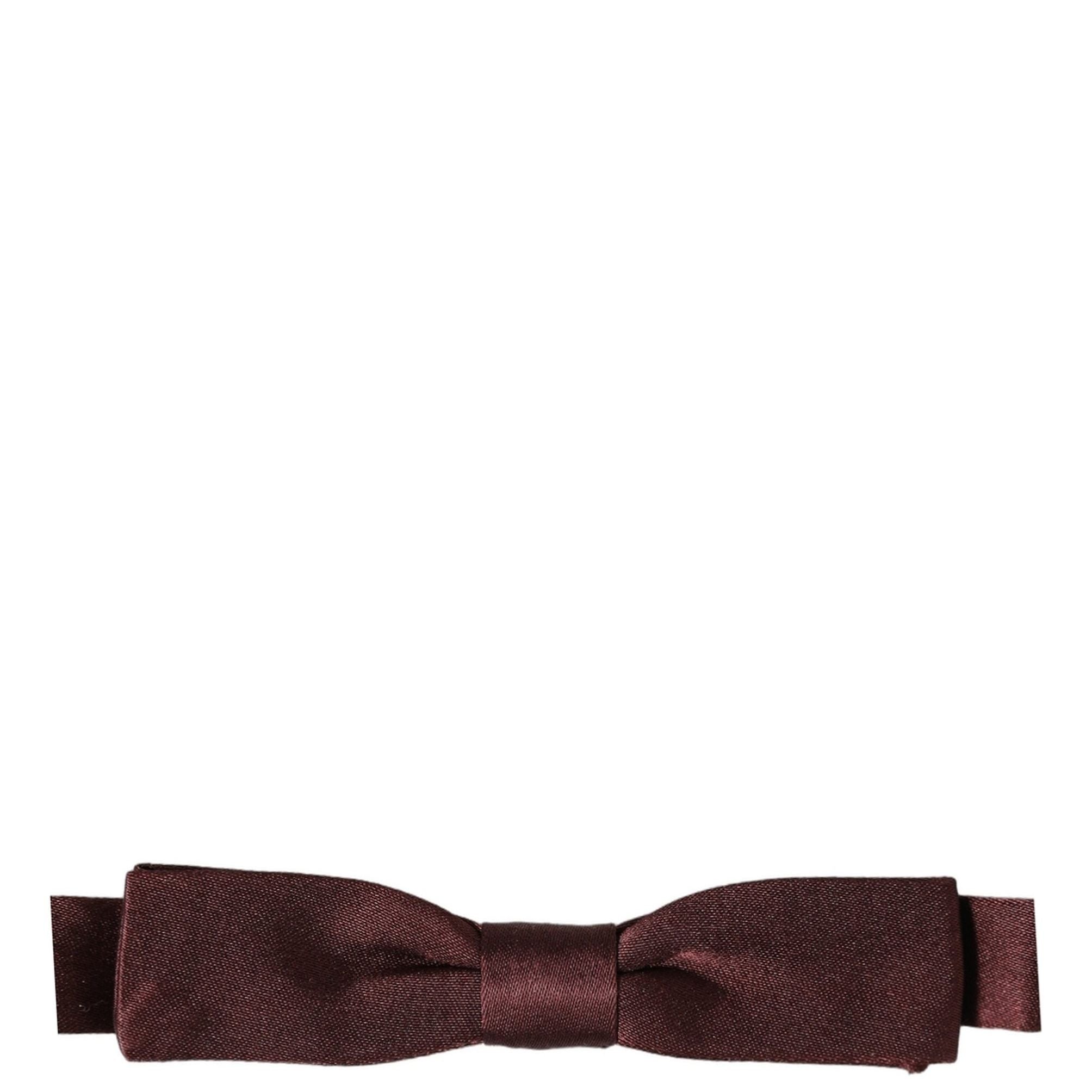 Dolce & Gabbana Men Brown 100% Silk Adjustable Neck Papillon Bow Tie
