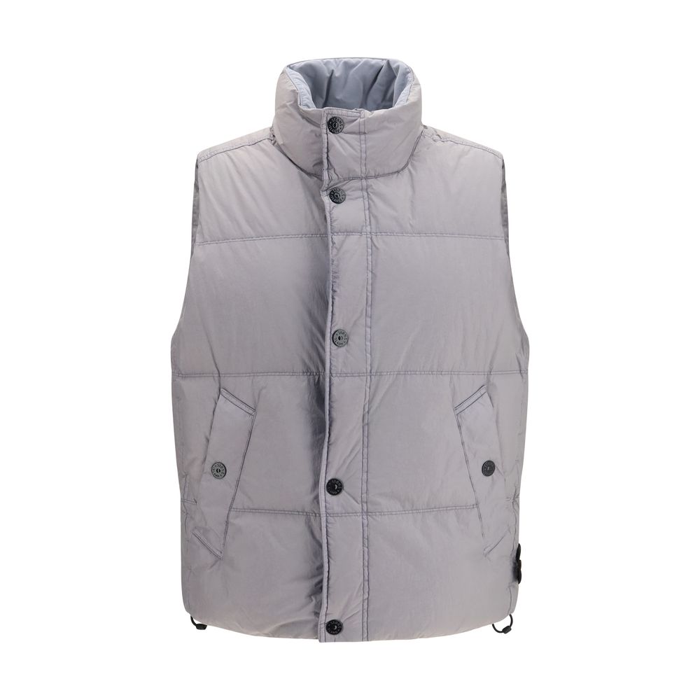Stone Island Gray Goose Down Full-Length Jacket