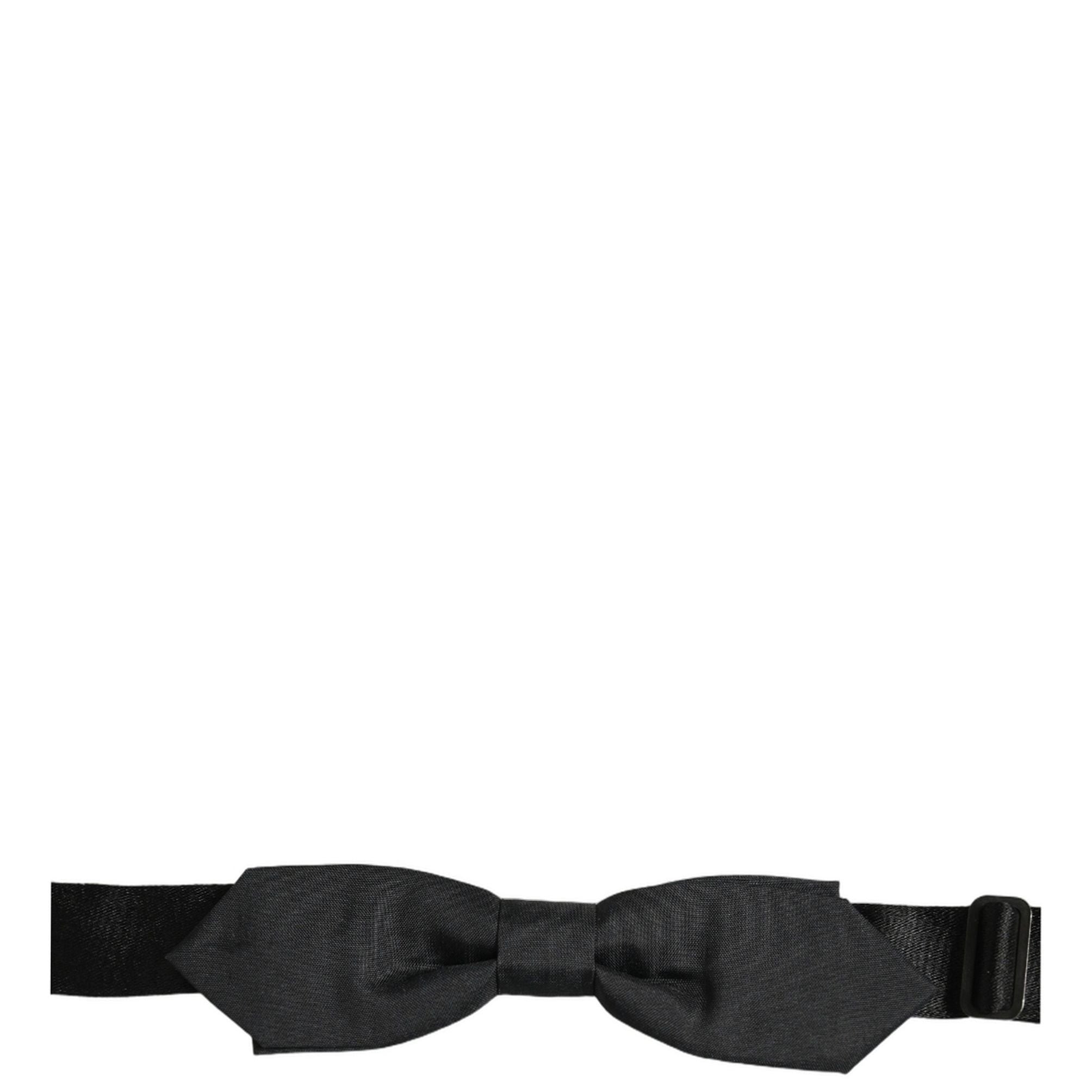 Dolce & Gabbana Men Black Polyester Adjustable Neck Papillon Bow Tie